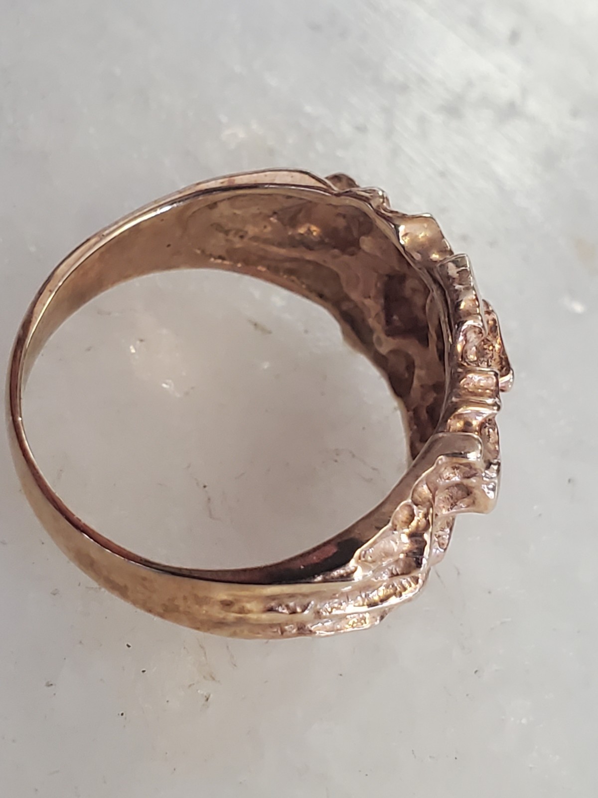 Vintage 14K Gold Plated Nugget Ring Size 6.5