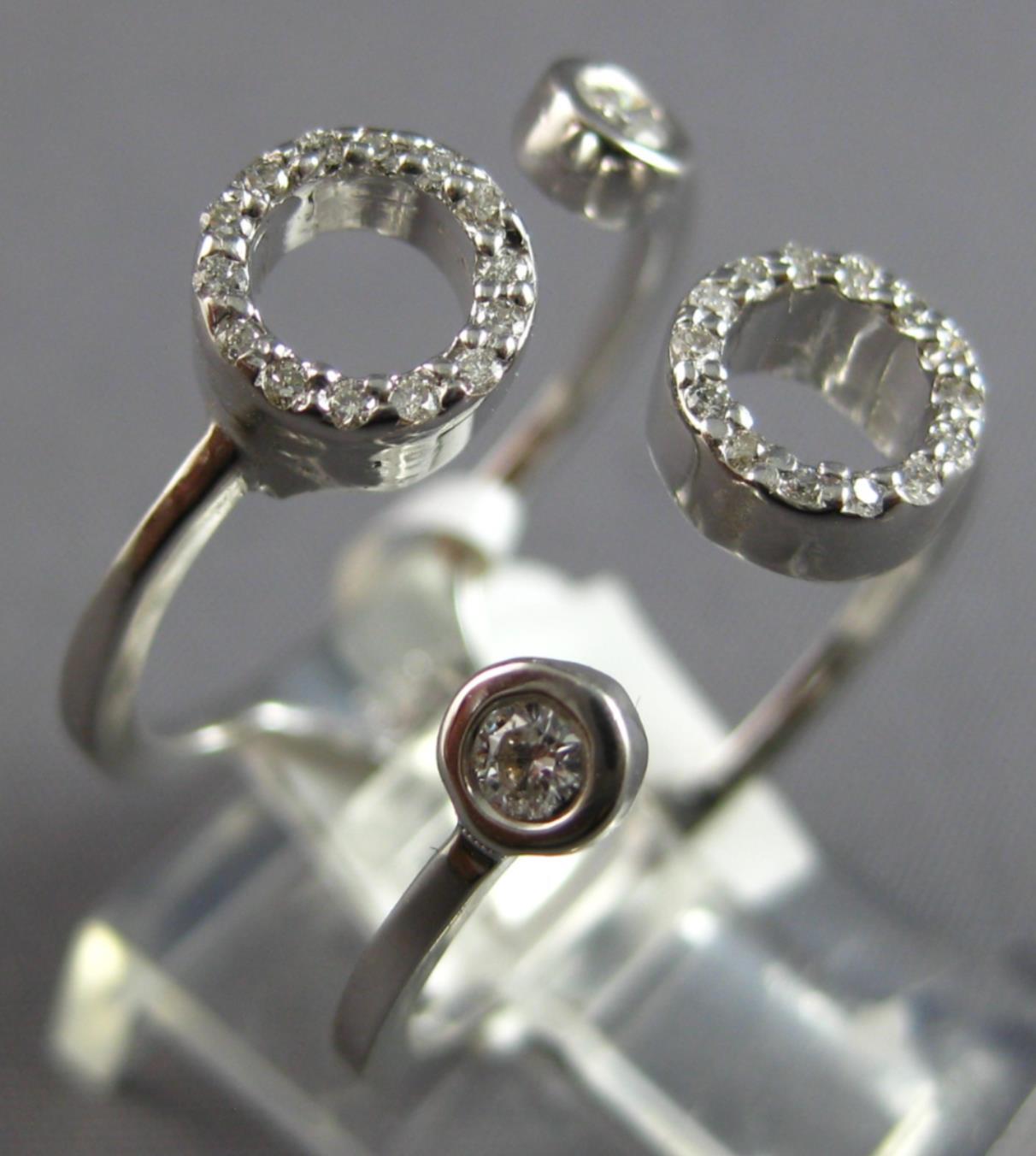 ESTATE WIDE .20CT DIAMOND 18K WHITE GOLD CLASSIC CIRCLE OF LIFE TENSION FUN RING