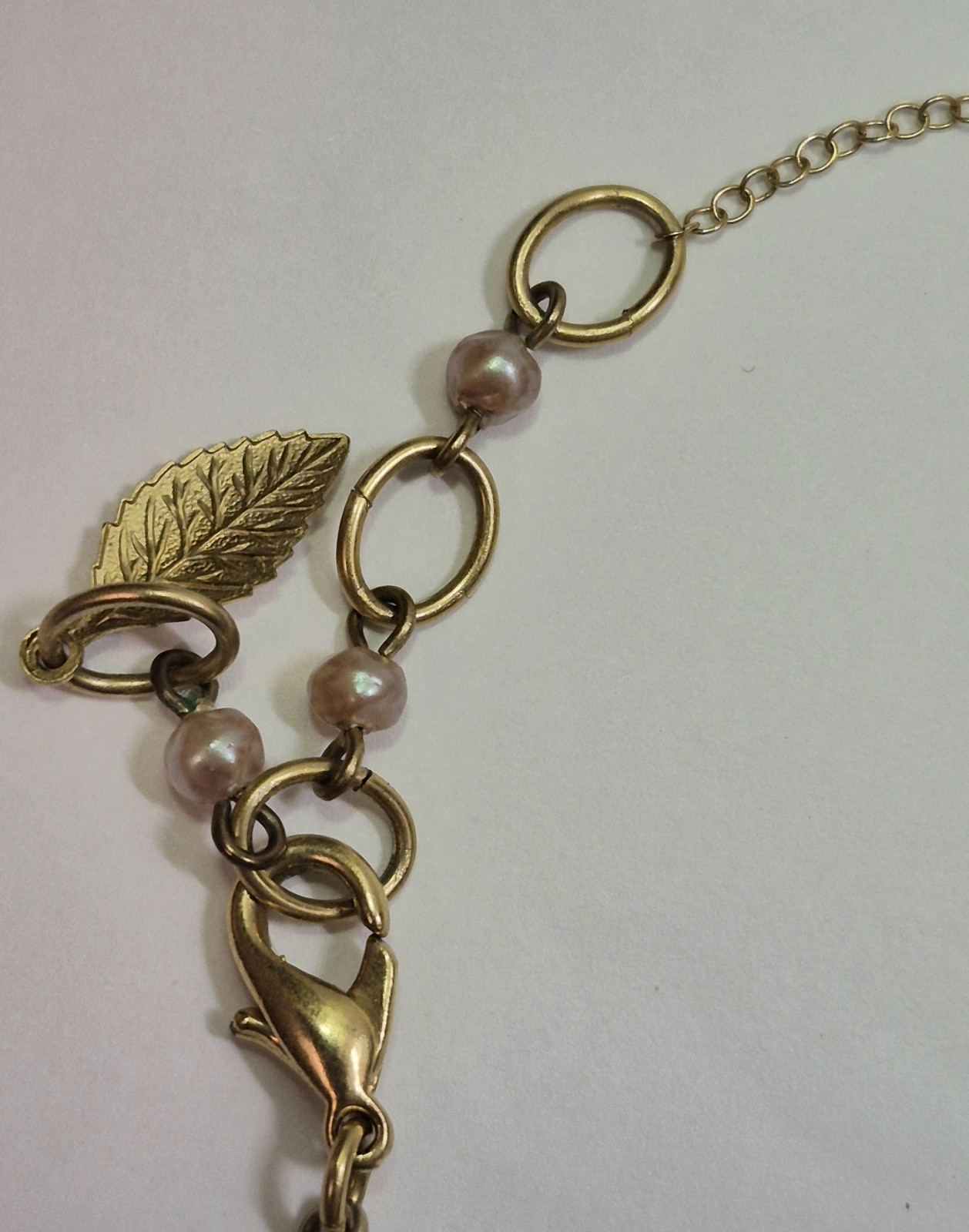 David Aubrey Pendant Necklace Glass Gold Tone Vintage Style Birdcage Dainty