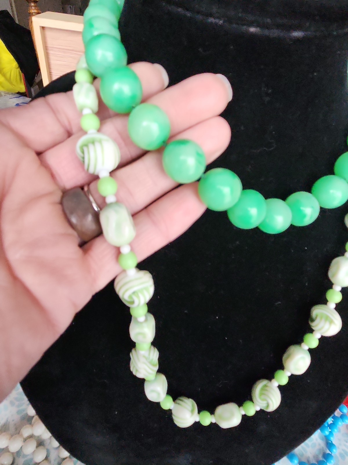 Huge Lot of Vintage Lucite acrylic Glass beaded Necklaces 1950s-1980s