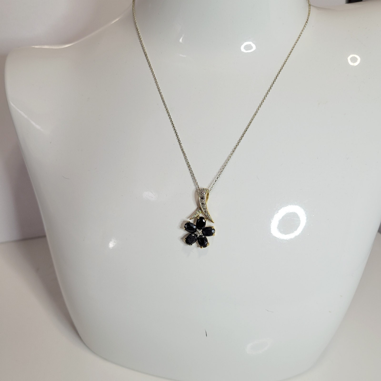DBJ 925 Flower Pendant gold over sterling Dee Berkley + Sterling Necklace
