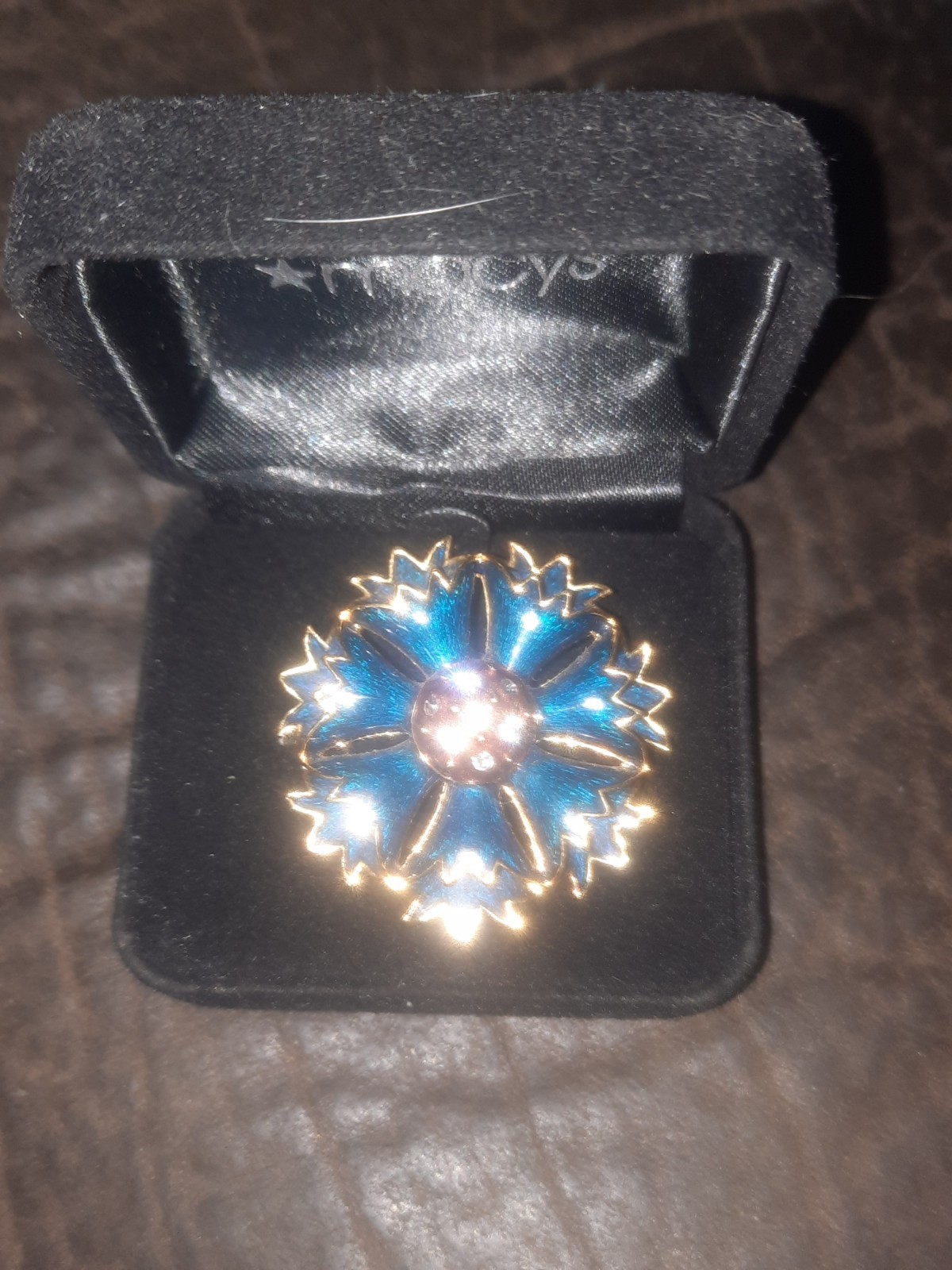 Vintage MMA Russian Imperial Cornflower Brooch/Pin Approximately 1 1/2″ Across