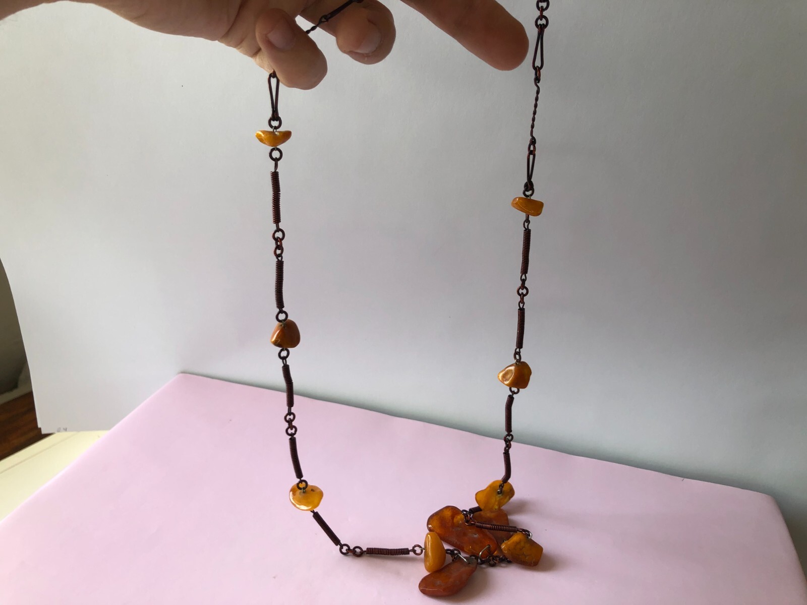 Rare Vintage: Natural Baltic Amber Necklace Beads of different shapes