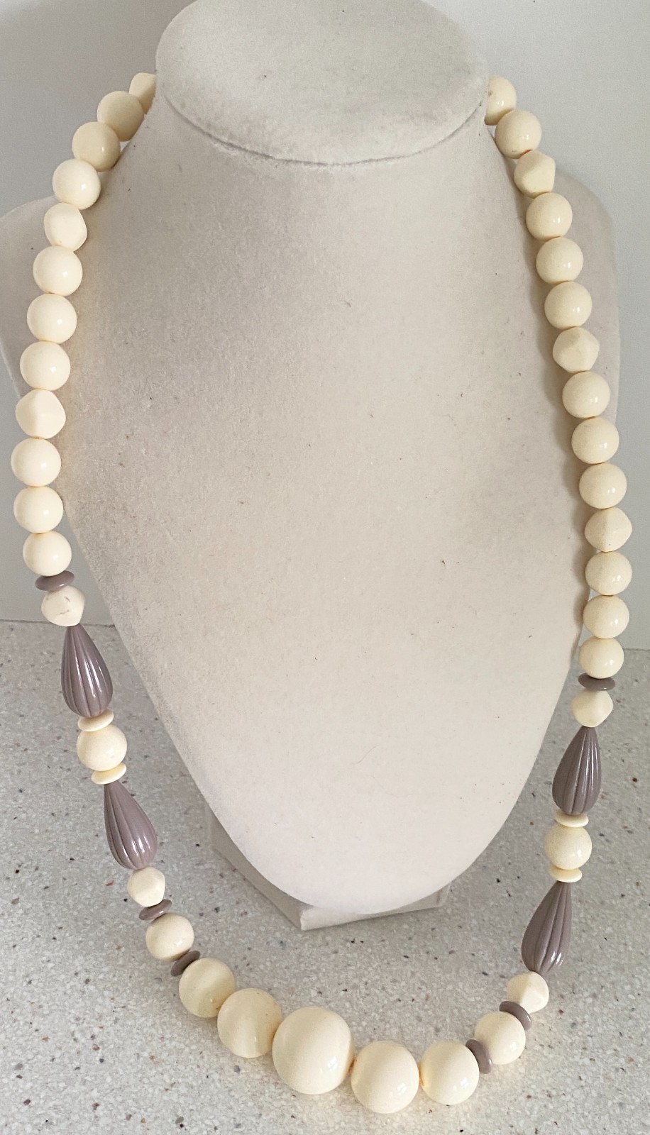 Lot of 6 Vintage Beaded Necklaces Statement Bib Lariat Large 1 Tacoa Black White