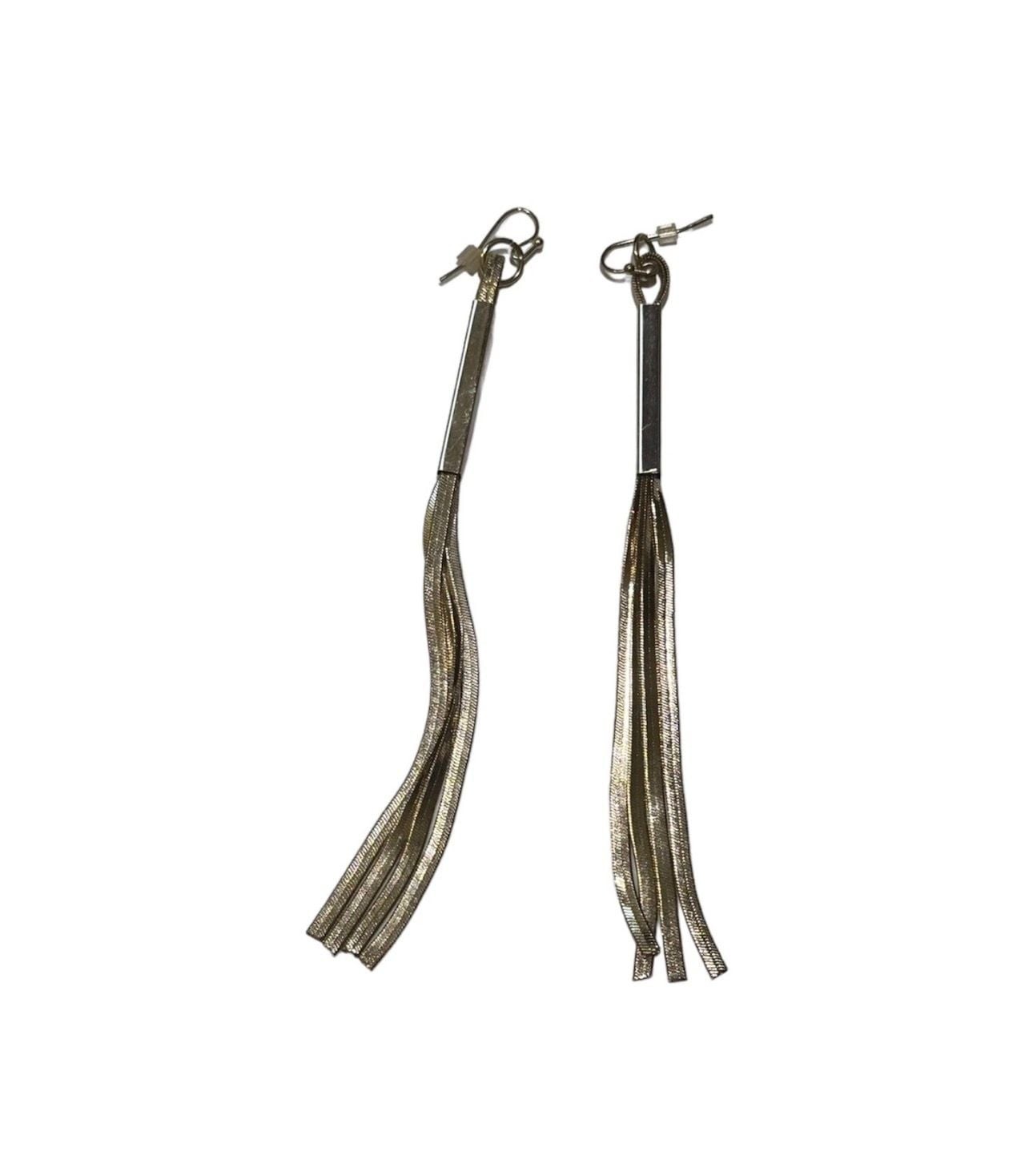 Vintage Liquid Metal Tassel Dangle Earrings