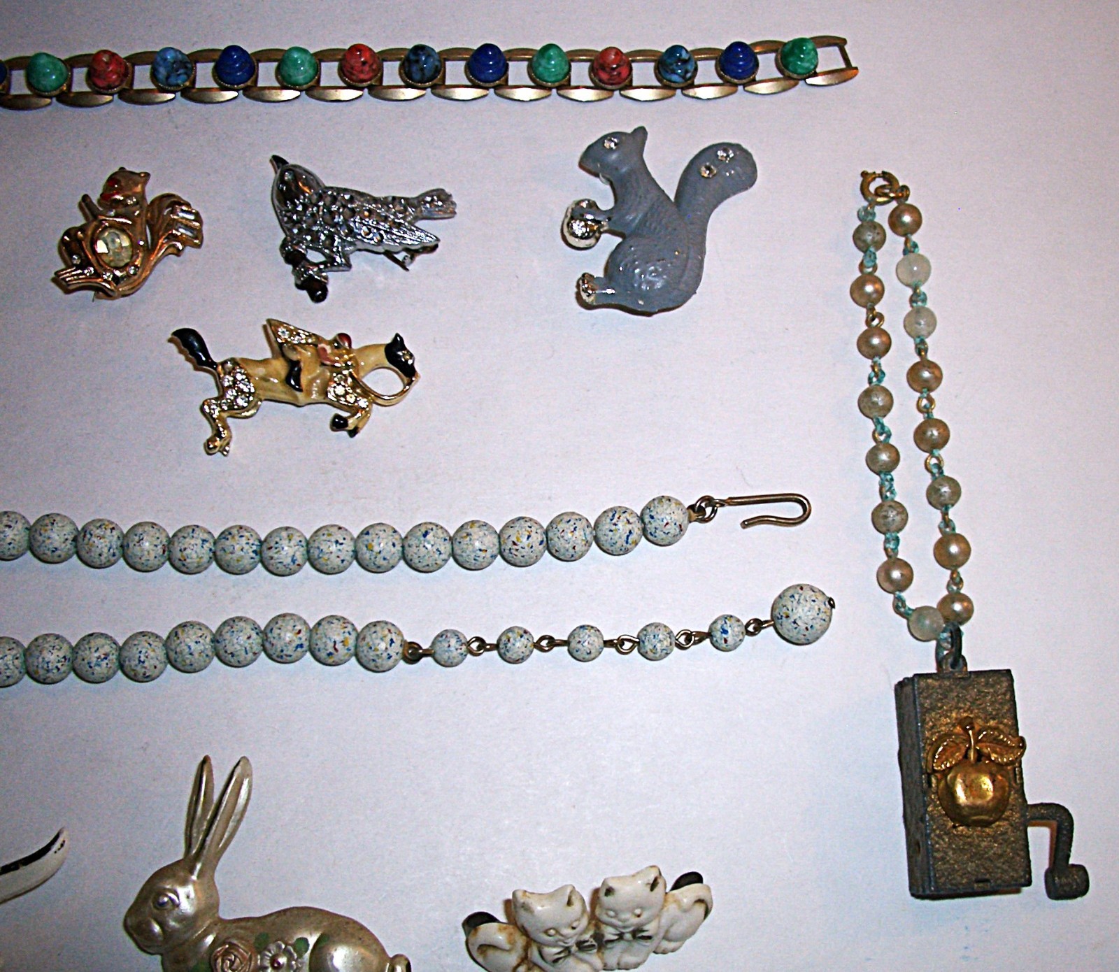 Vtg 12 pc Lot 50s Fashion Jewelry Rhinestones Pins Bracelets CORO West Germany
