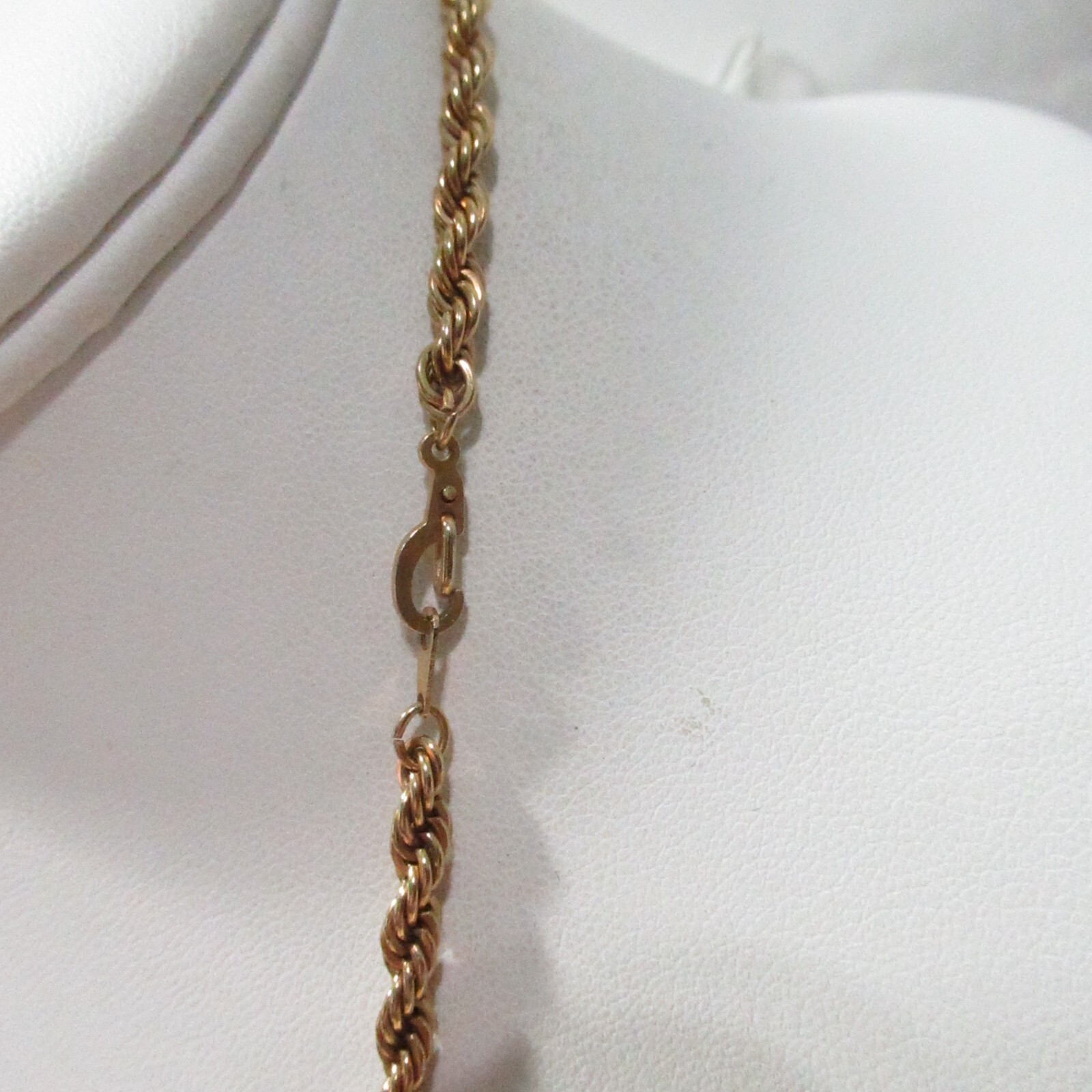 Gold Tone Rope Chain Vintage Necklace 19 3/4