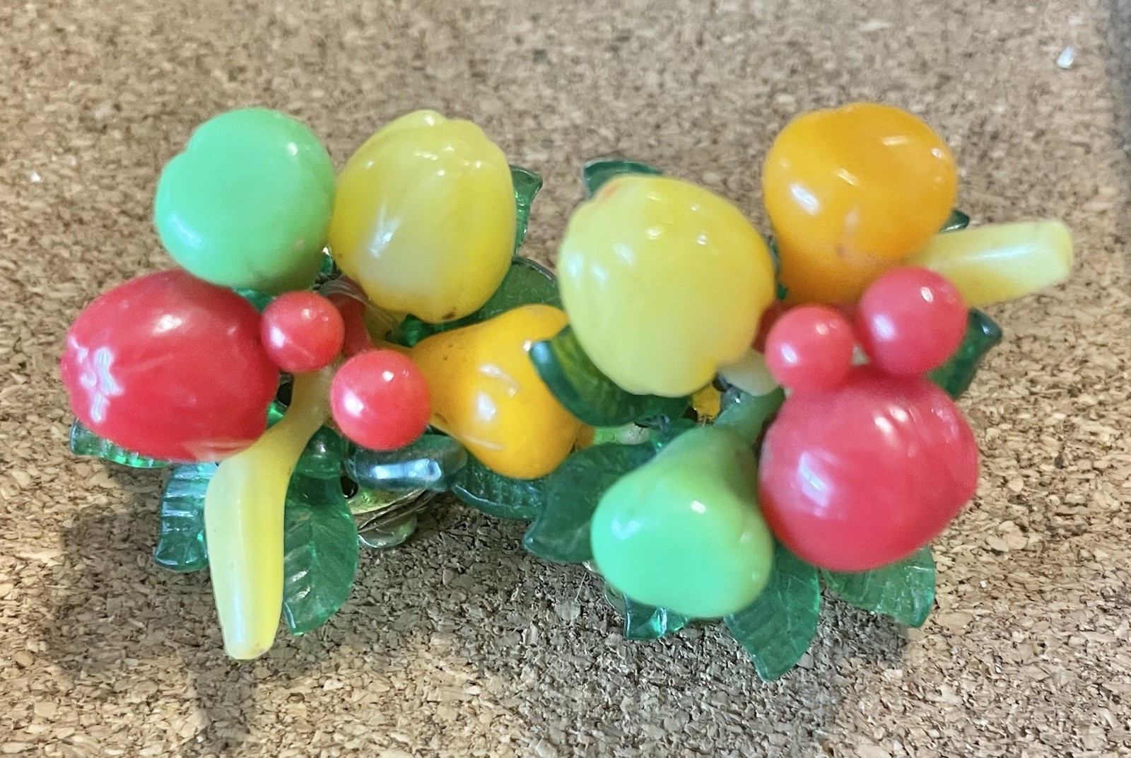 Carmen Miranda Style Fruit Salad Earrings Jewelry Vintage Clip on Costume