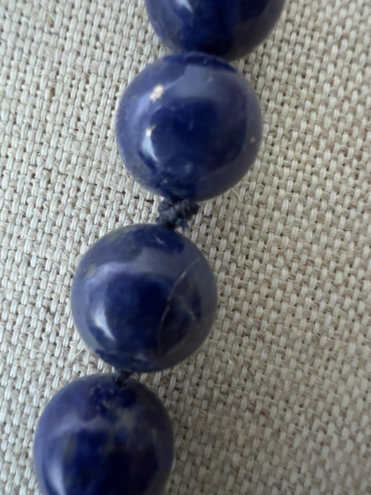 Vintage Lapis Lazuli and 14K Beads Hand Knotted 30” Necklace With Figural Beads