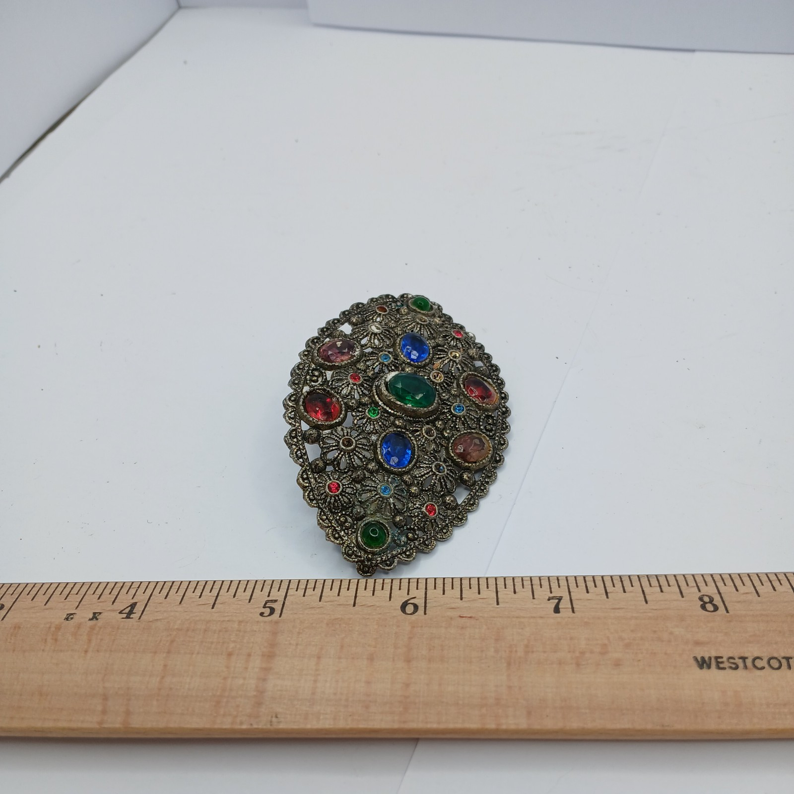New England Works Brooch Pin Czech Rhinestones