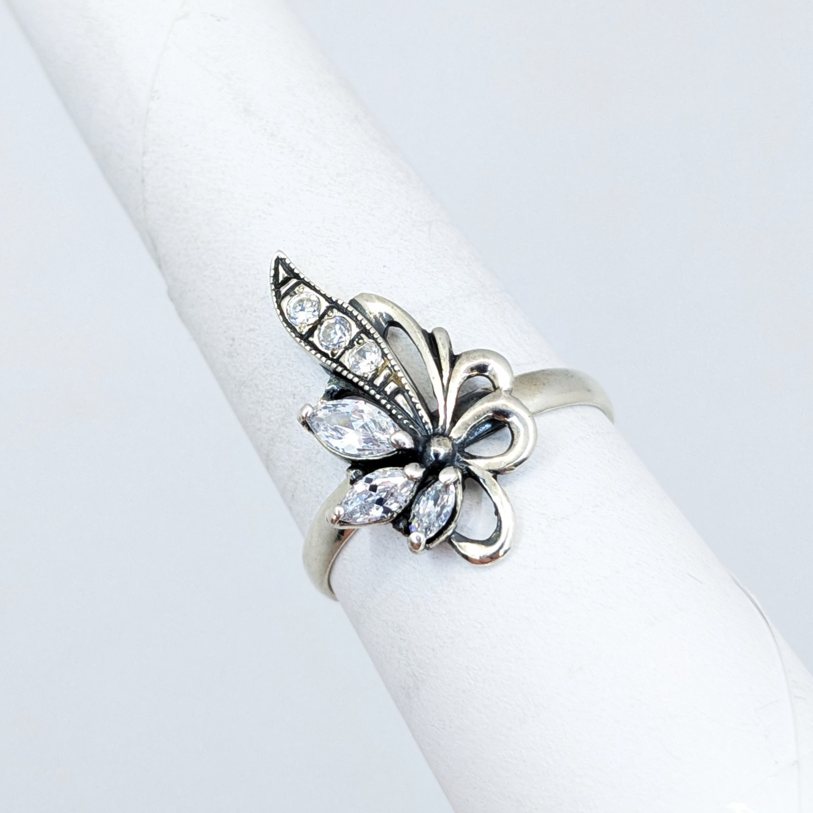 Vintage Luxury RING Silver 925 with Bright Stones-size: 9.5US(19.5mm) Ukraine#79