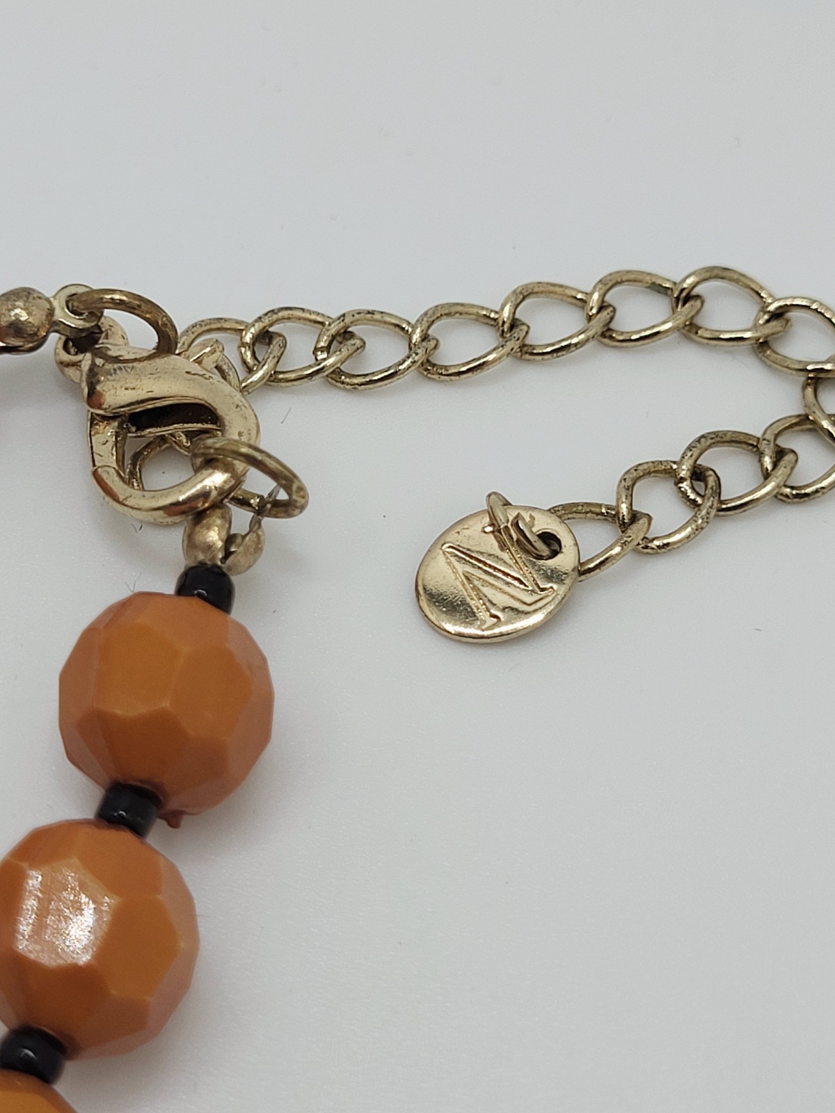 NENA Statement Natural & Acrylic Stone Choker Layered Faceted Beads & Pendant