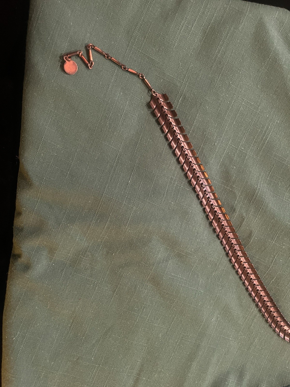 Vintage Copper Necklace. With Chain and Hook Clasp. Great Condition