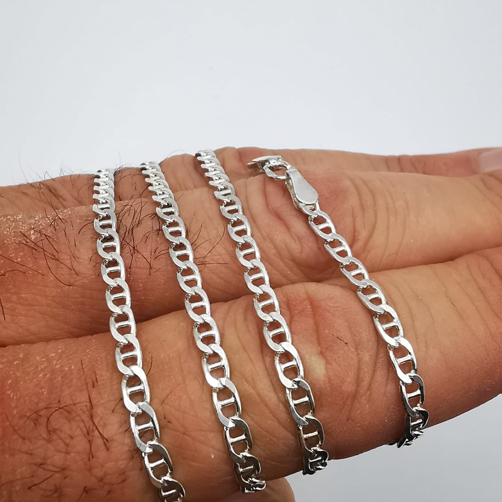 925 Sterling Silver Figaro Chain Necklace Vintage Hallmarked Men’s Jewelry