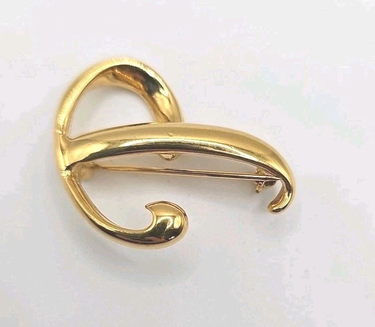 Vintage Anne Klien Letter “P” Brooch, Lapel Or Scarf Pin