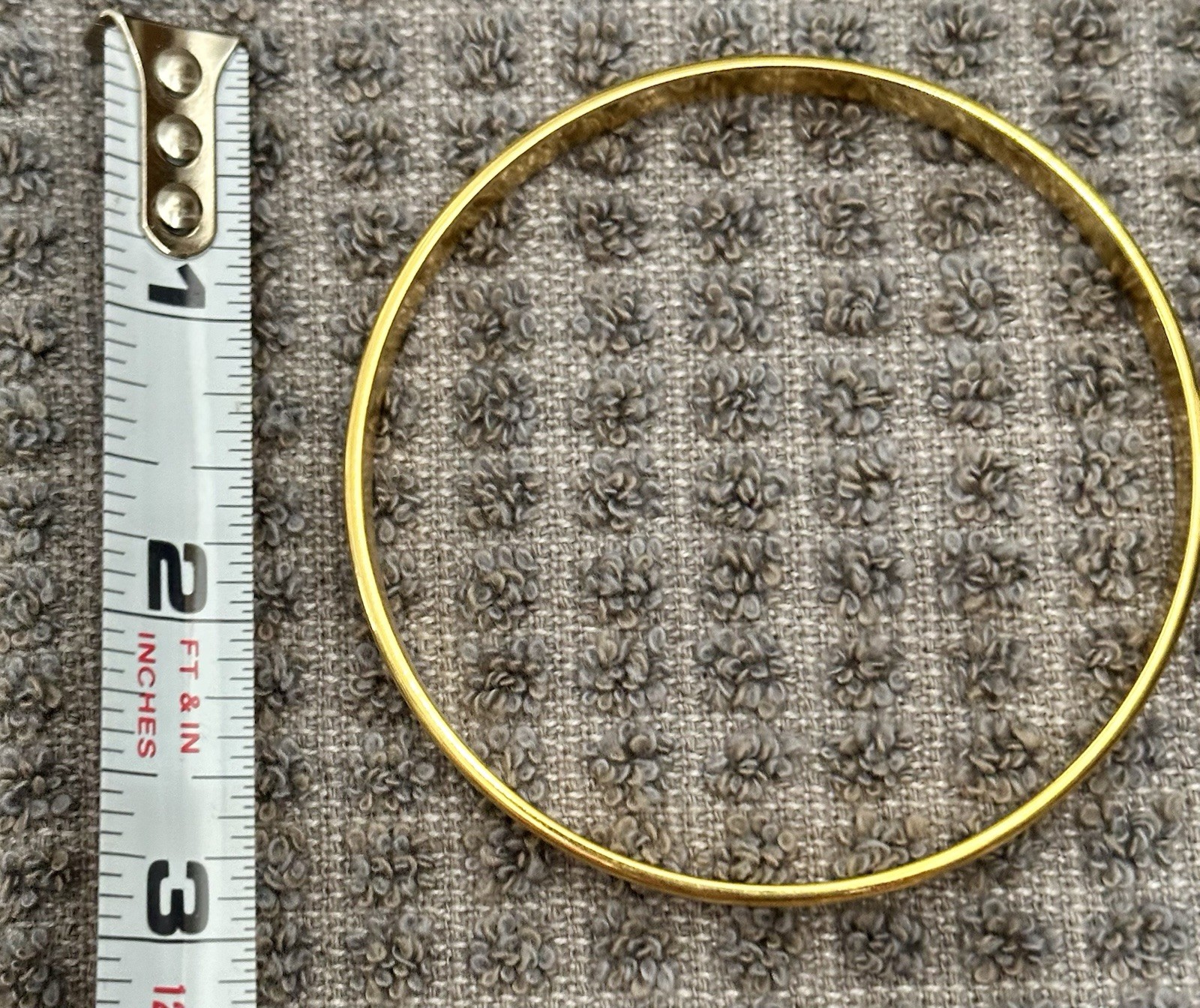 Bangle Bracelet, Ivory, And Gold Tone