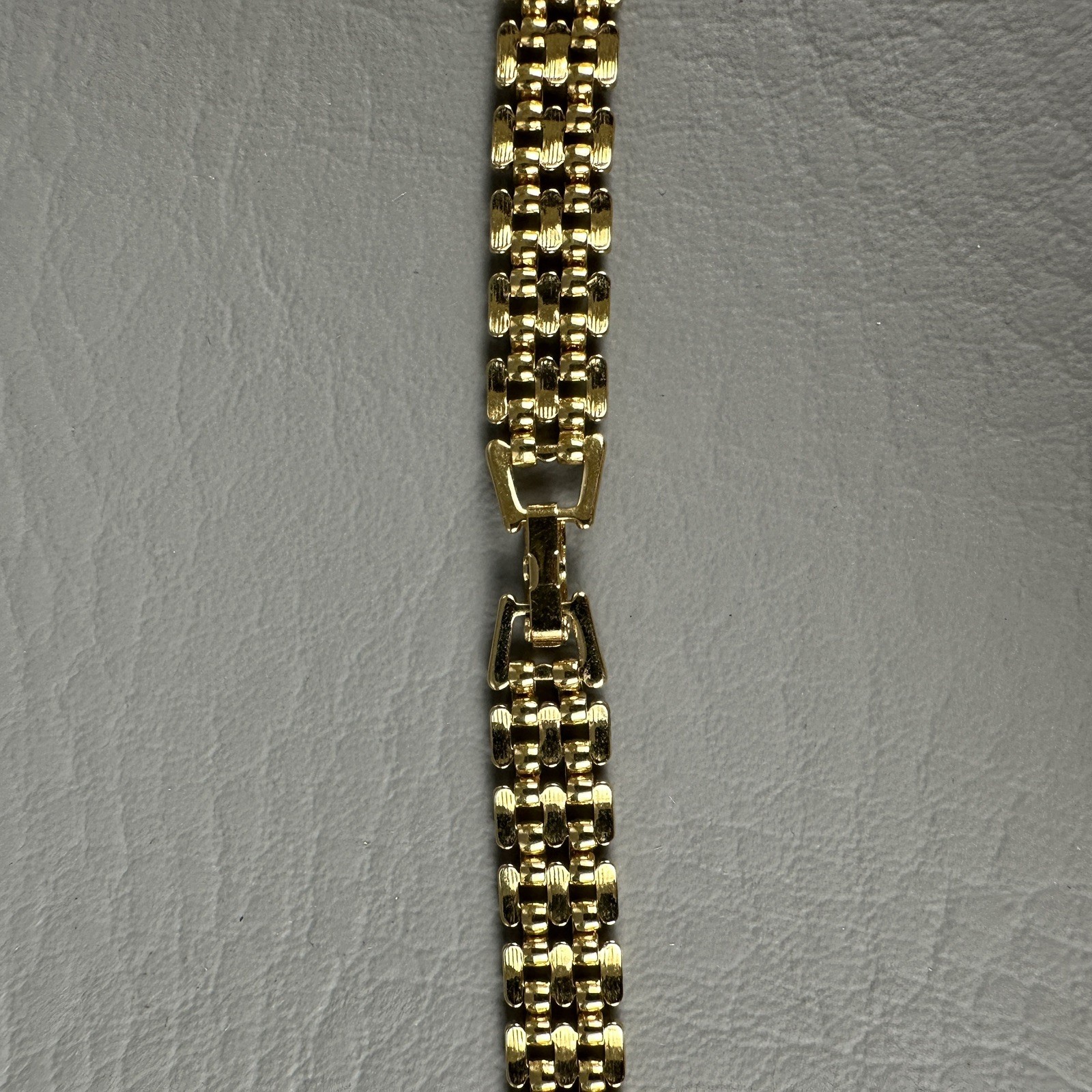 Vintage Mesh Chain Necklace Collar Gold Tone Woven Choker 17″