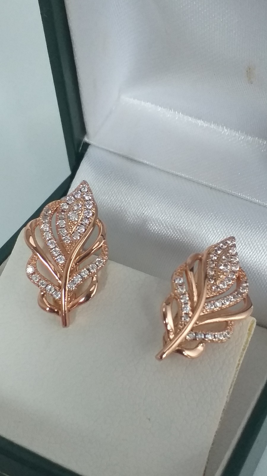 Vintage 1990-s 14 Ct Rolled Gold Zircons Earrings-Hallmarked 585 RG