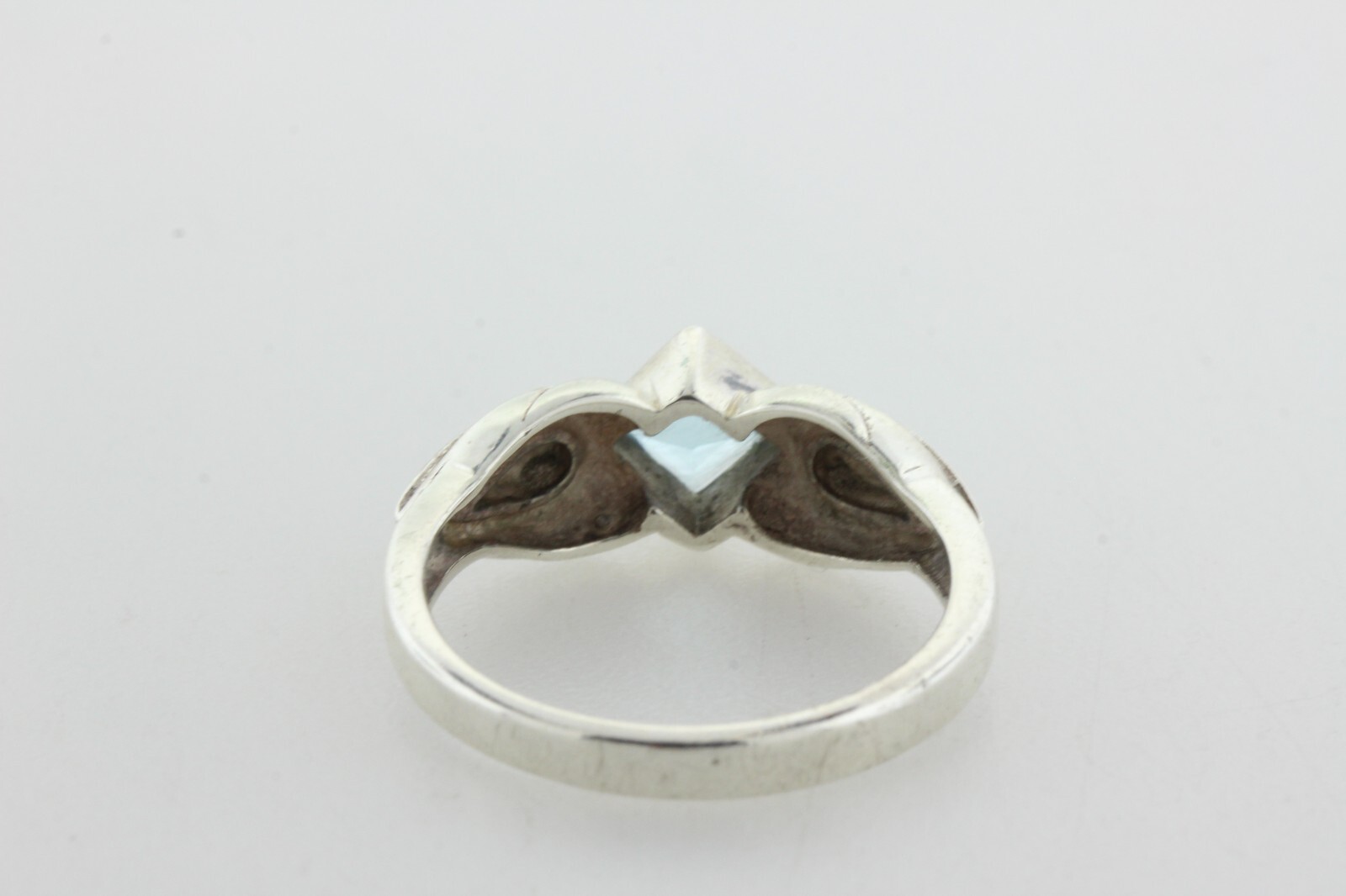 CW Sterling Silver 925 Vintage Blue Topaz & Green Turquoise Inlay Ring – Size 9