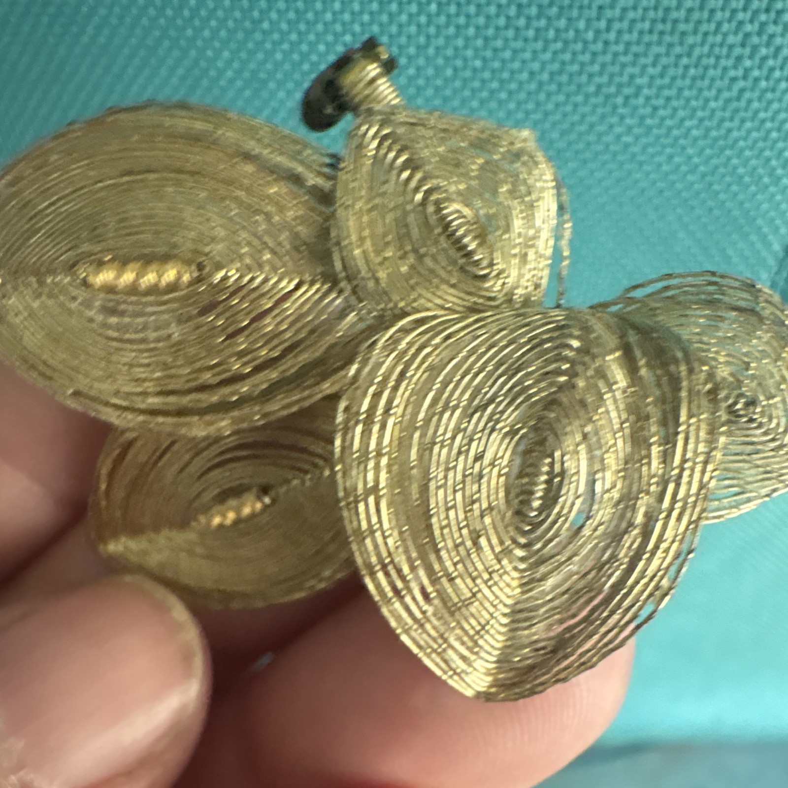 Vintage Gold Tone Leaf Brooch Pin Signed Germany Nature Flowers & Plants