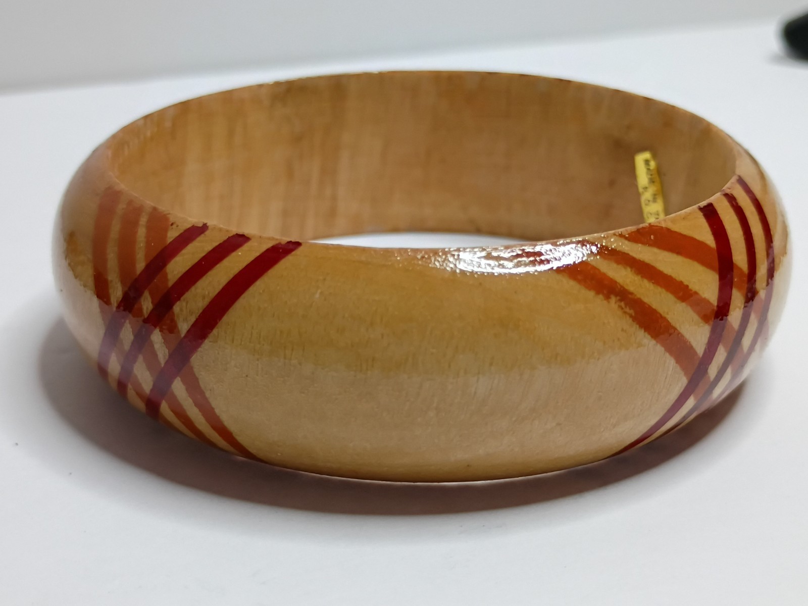 Lot Of 3 Vintage Wooden Bangle Bracelet Boho Chunky Bold Statement 1″ Thick Chee