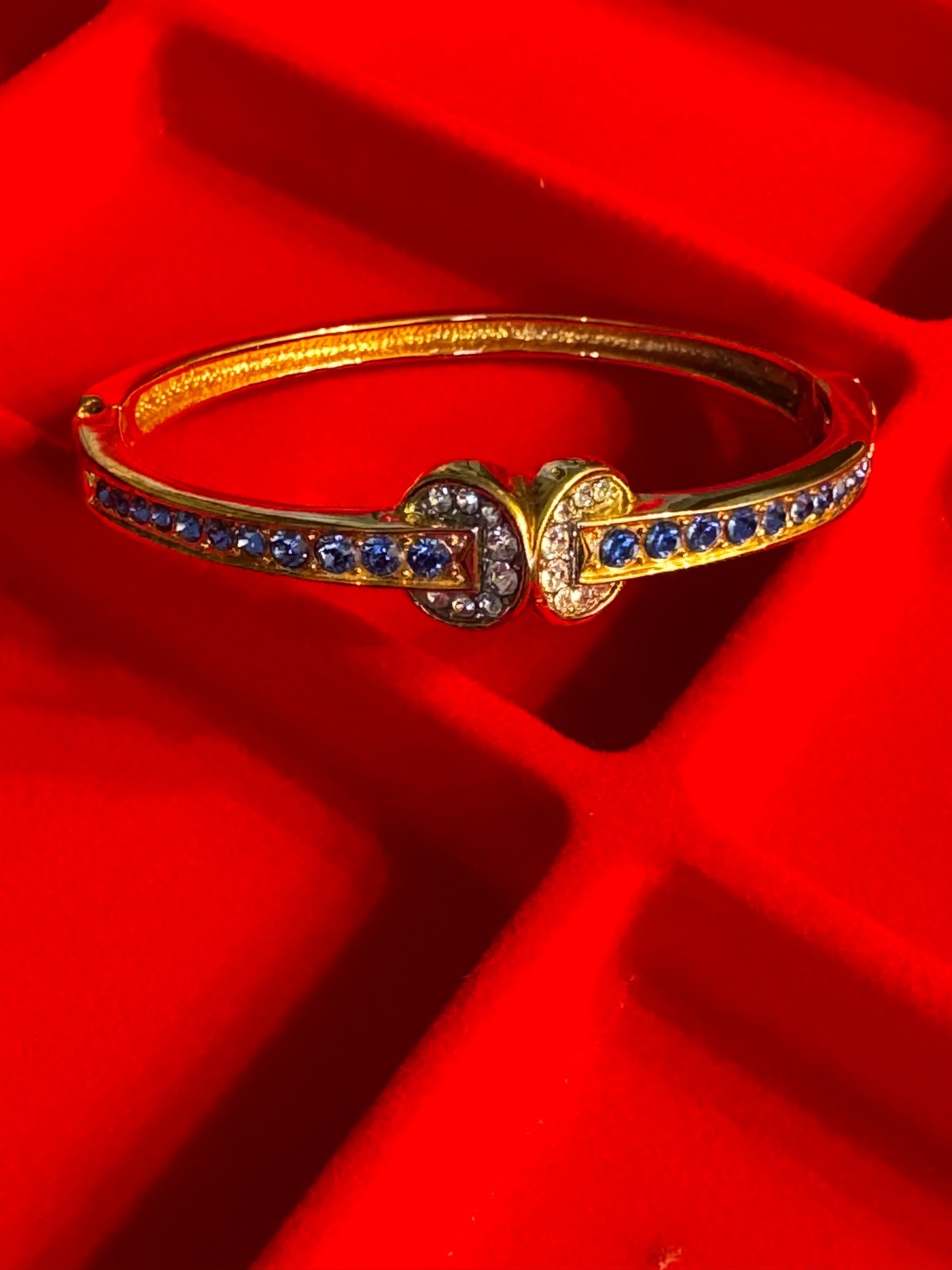 Camrose & Kross Jackie Kennedy Love Knot Bracelet with Blue and White Gemstones