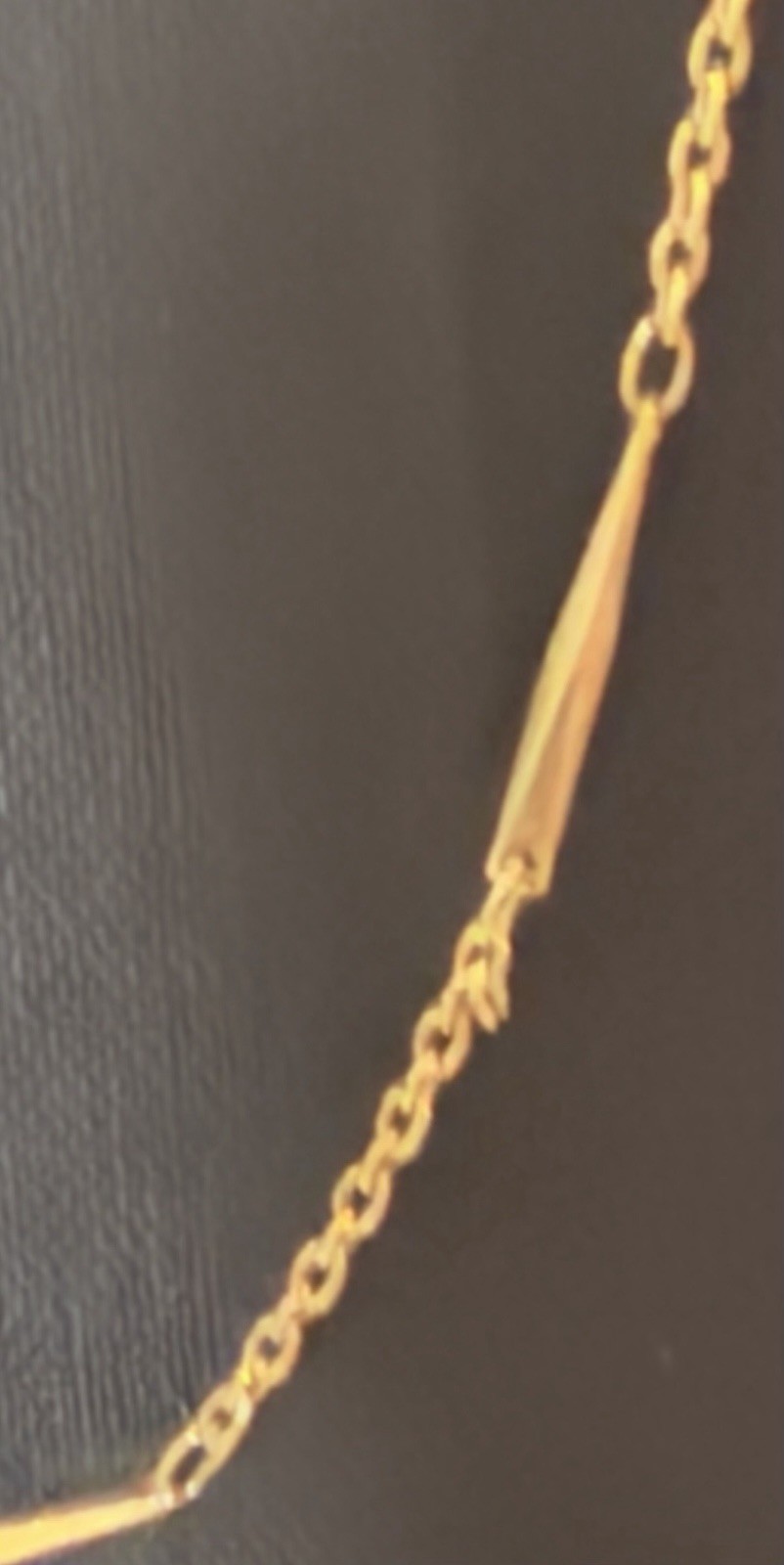 Vintage 16KRGF Gold Filled 18” Bar Station Link Necklace Delicate Chain