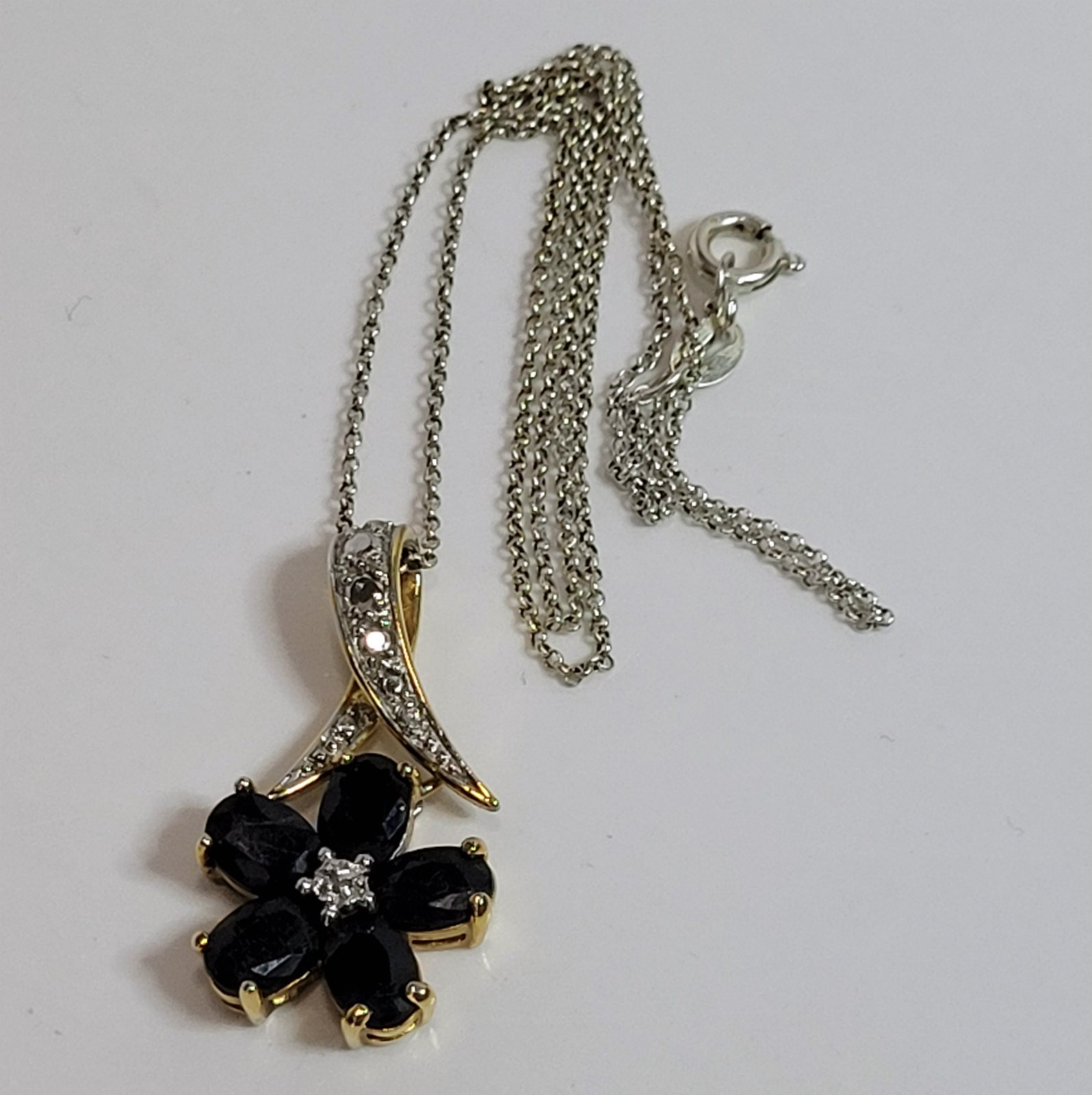 DBJ 925 Flower Pendant gold over sterling Dee Berkley + Sterling Necklace