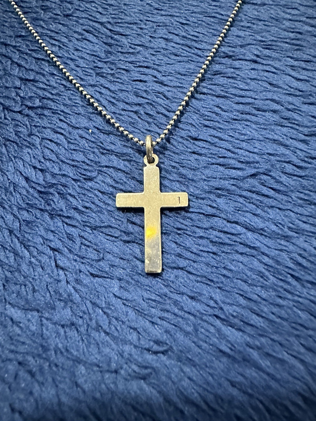 Vtg Sterling Silver 925 Heart Etched Cross Pendant Necklace, 15-17in Long