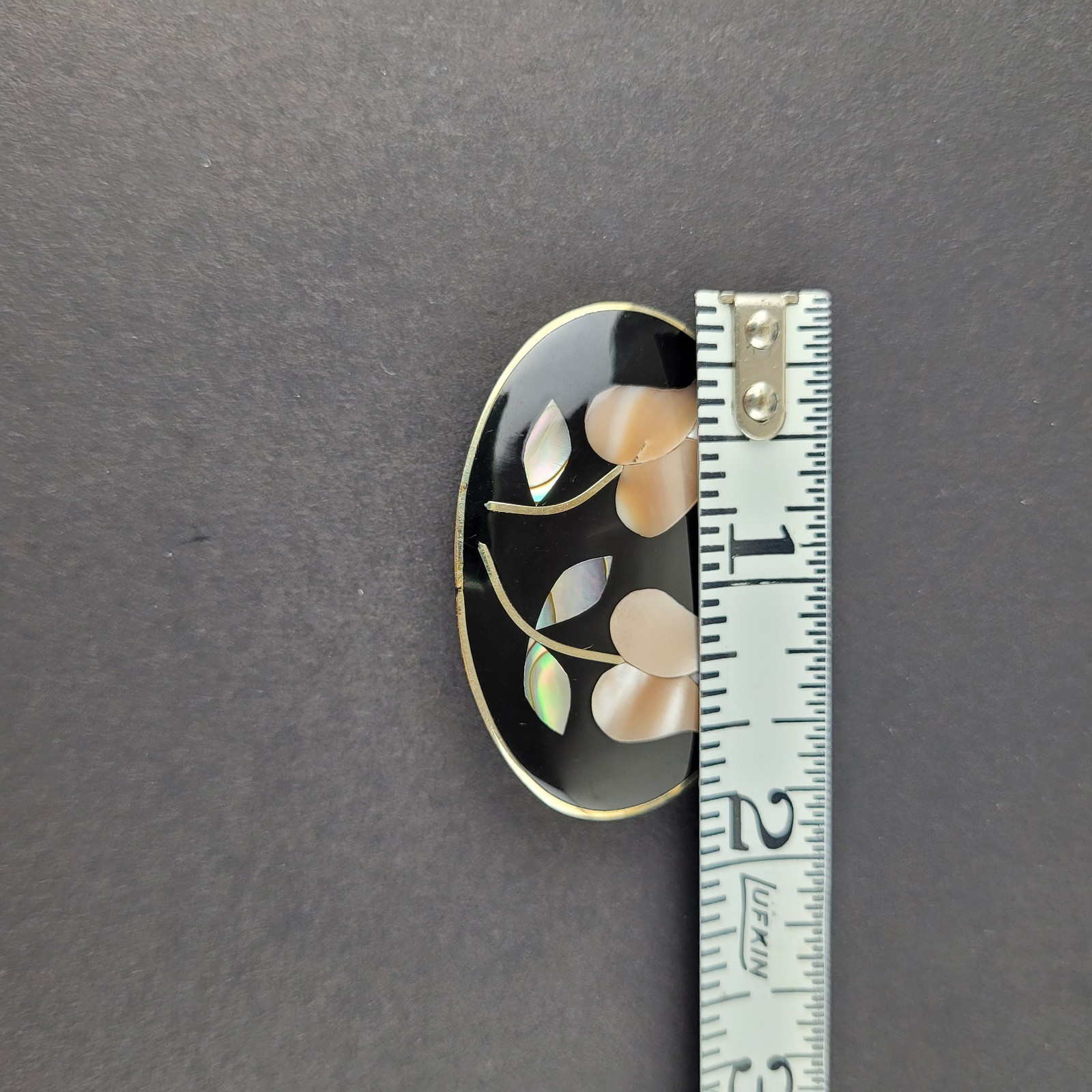 Vintage Alpaca Mexico Abalone Floral Brooch