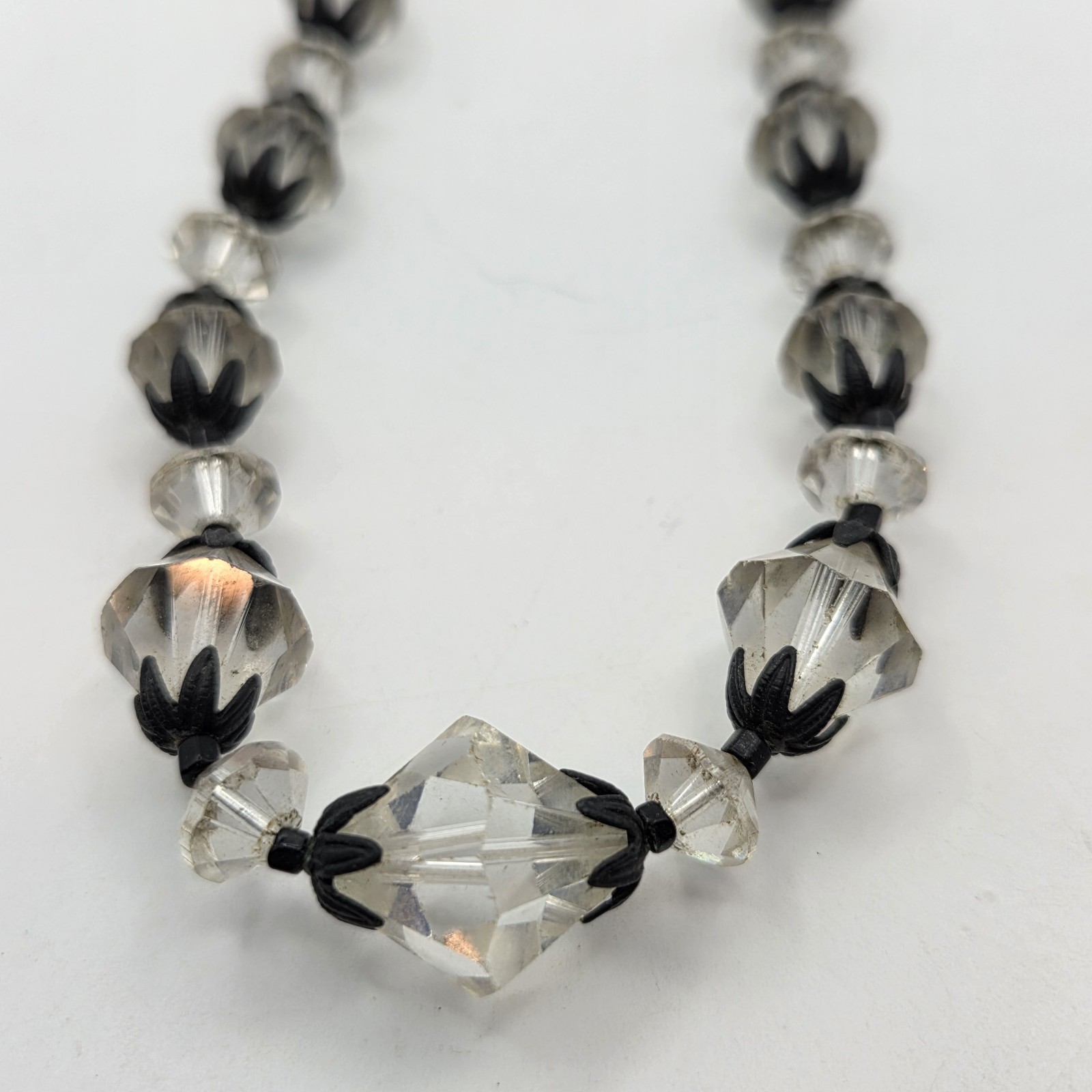 Vintage Signed Laguna Necklace With Faceted Crystals 15″ Choker
