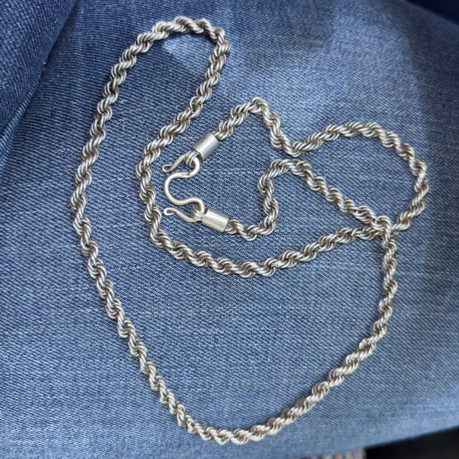 VTG Estate Sterling Silver Chain Twisted Rope 18-20” Approx 40.6 Grams