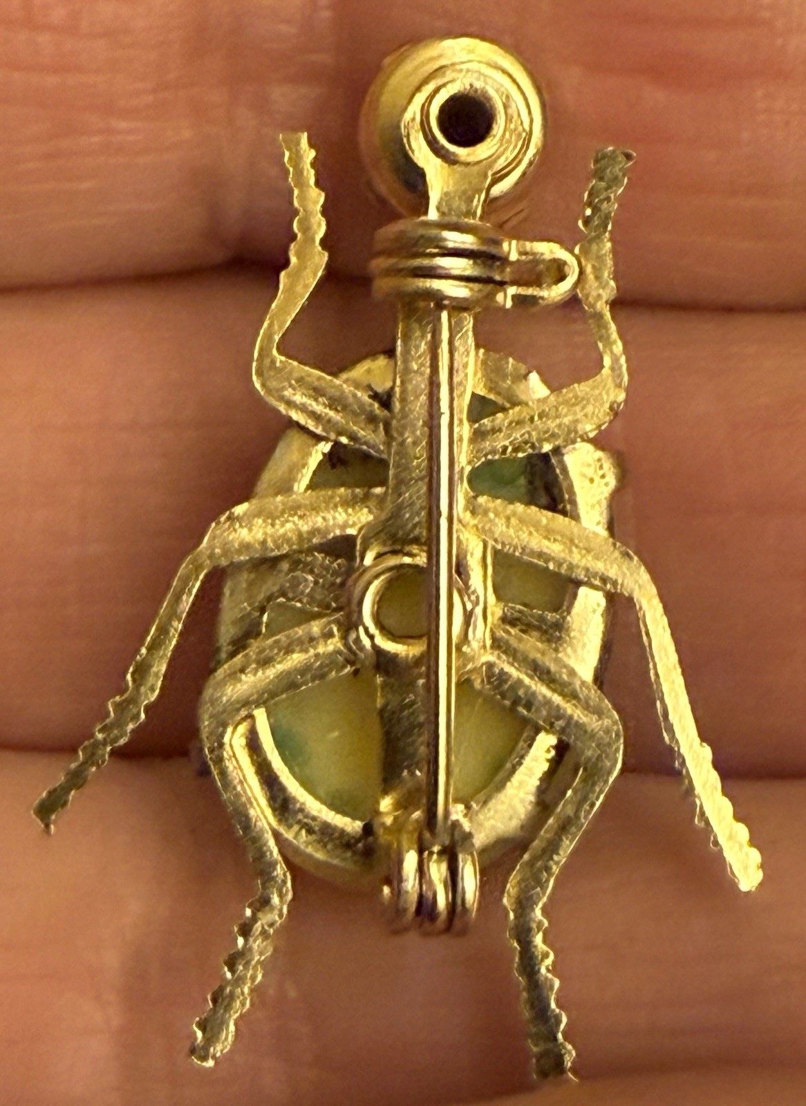 Vintage/Antique Goldtone Rhinestone Bug/Insect Brooch 1.5”