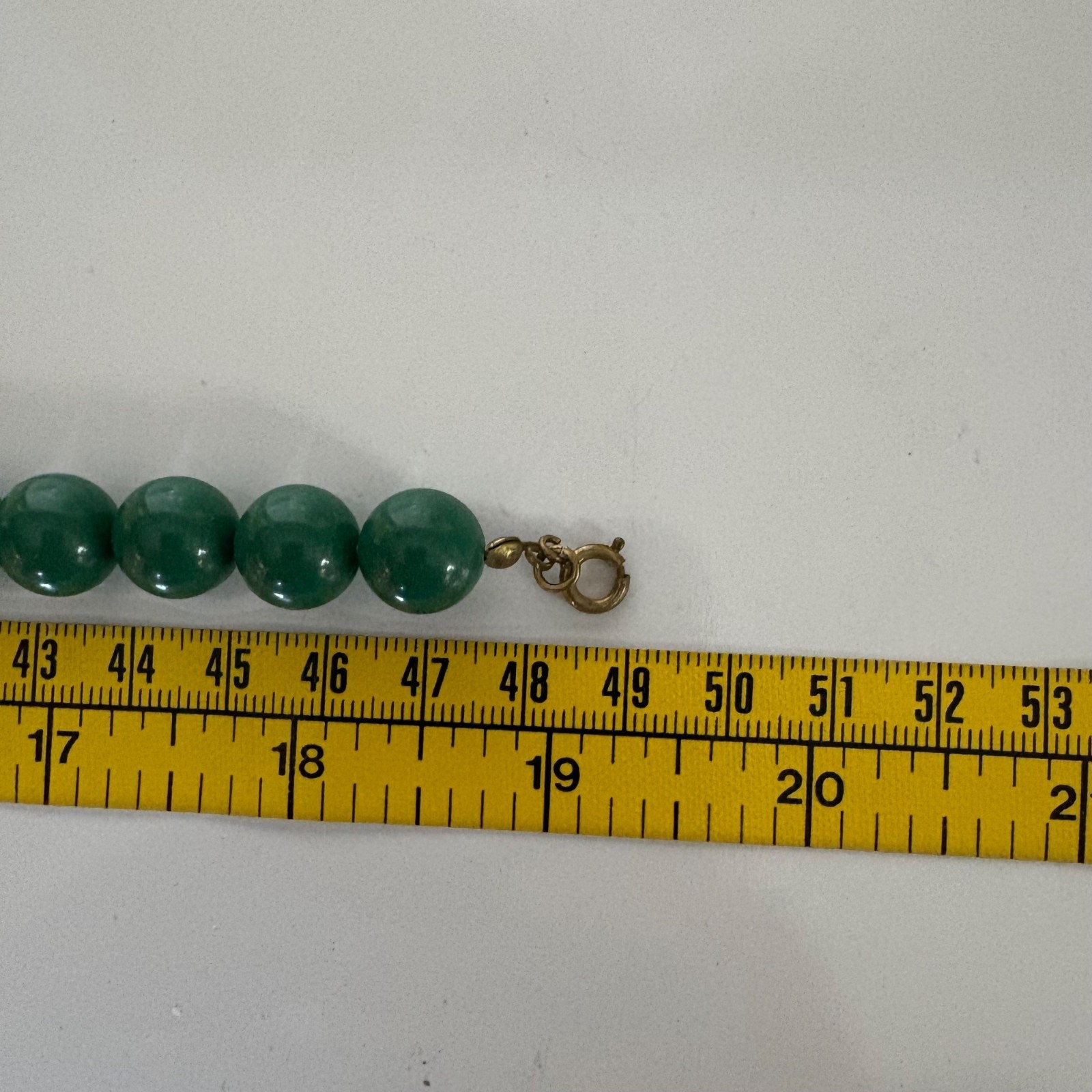 Vintage Green Gold Tone Beaded Statement Necklace Chunky Asian Inspired Retro
