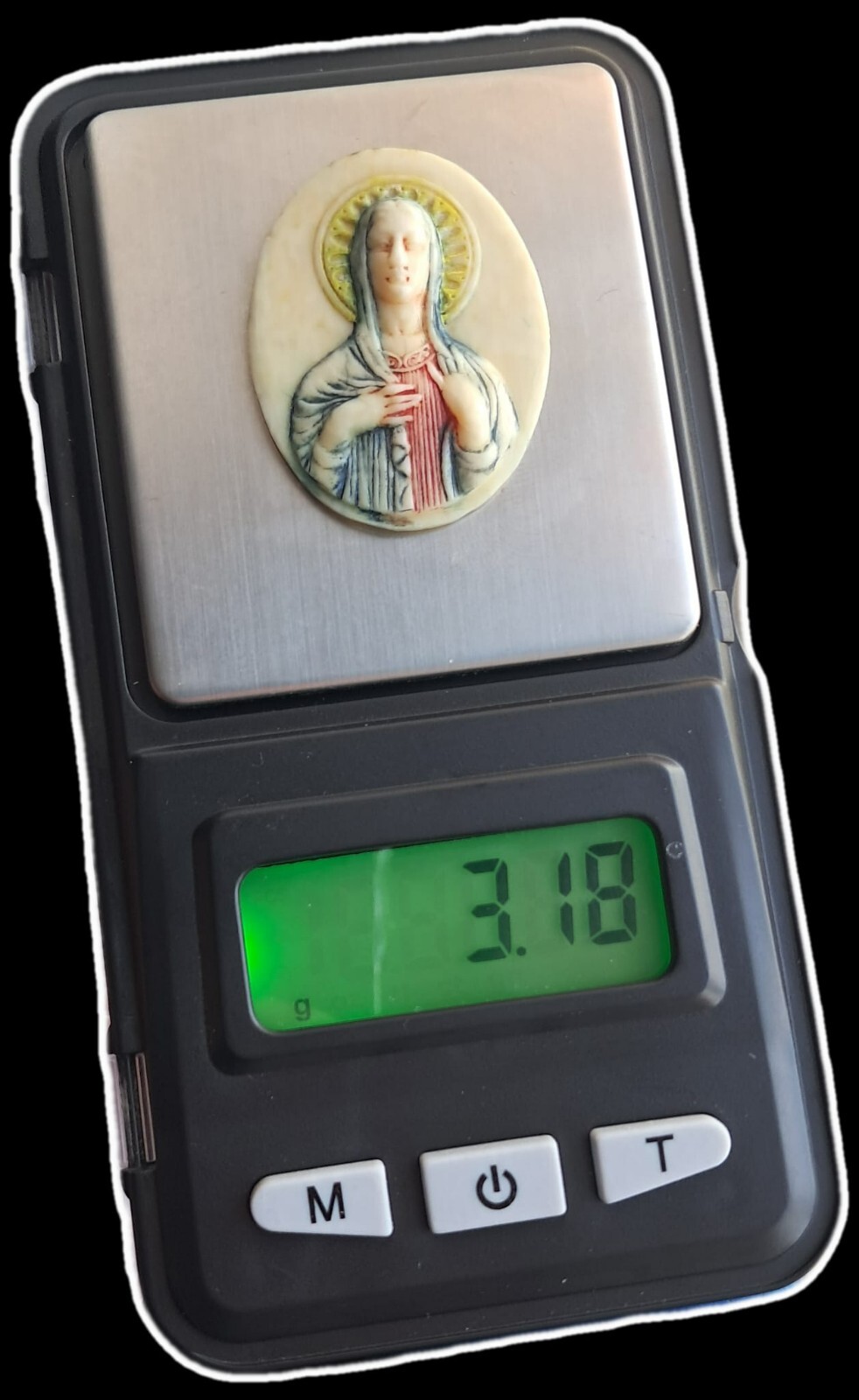 Fine Antique Art Nouveau Silver Gold Enamel Virgin Mary Madonna Pendant Ca 1900