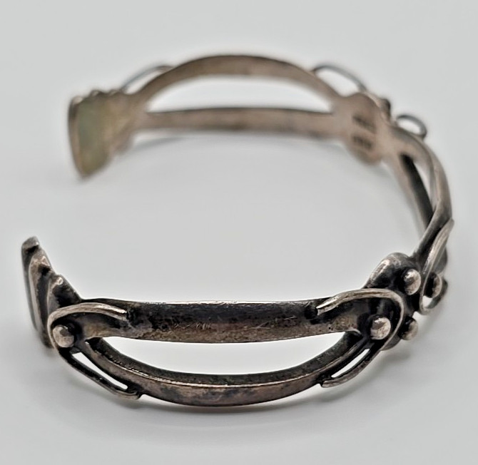 Vintage Taxco 980 Fine Silver Cuff 1940s Mexico Split Band 24.15g Modernist