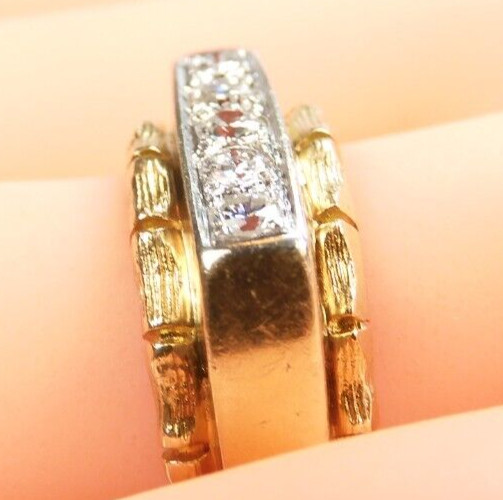Antique 1920’s Diamond Engagement Ring 14K Two-Tone Gold 5.25 UK-K EGLUSA Unisex