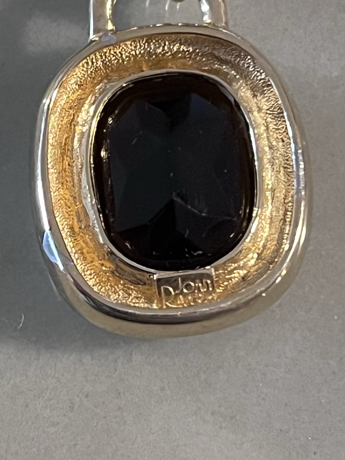 Joan Rivers Signature Pendant Necklace Large Amber Color Stone Cushion Cut