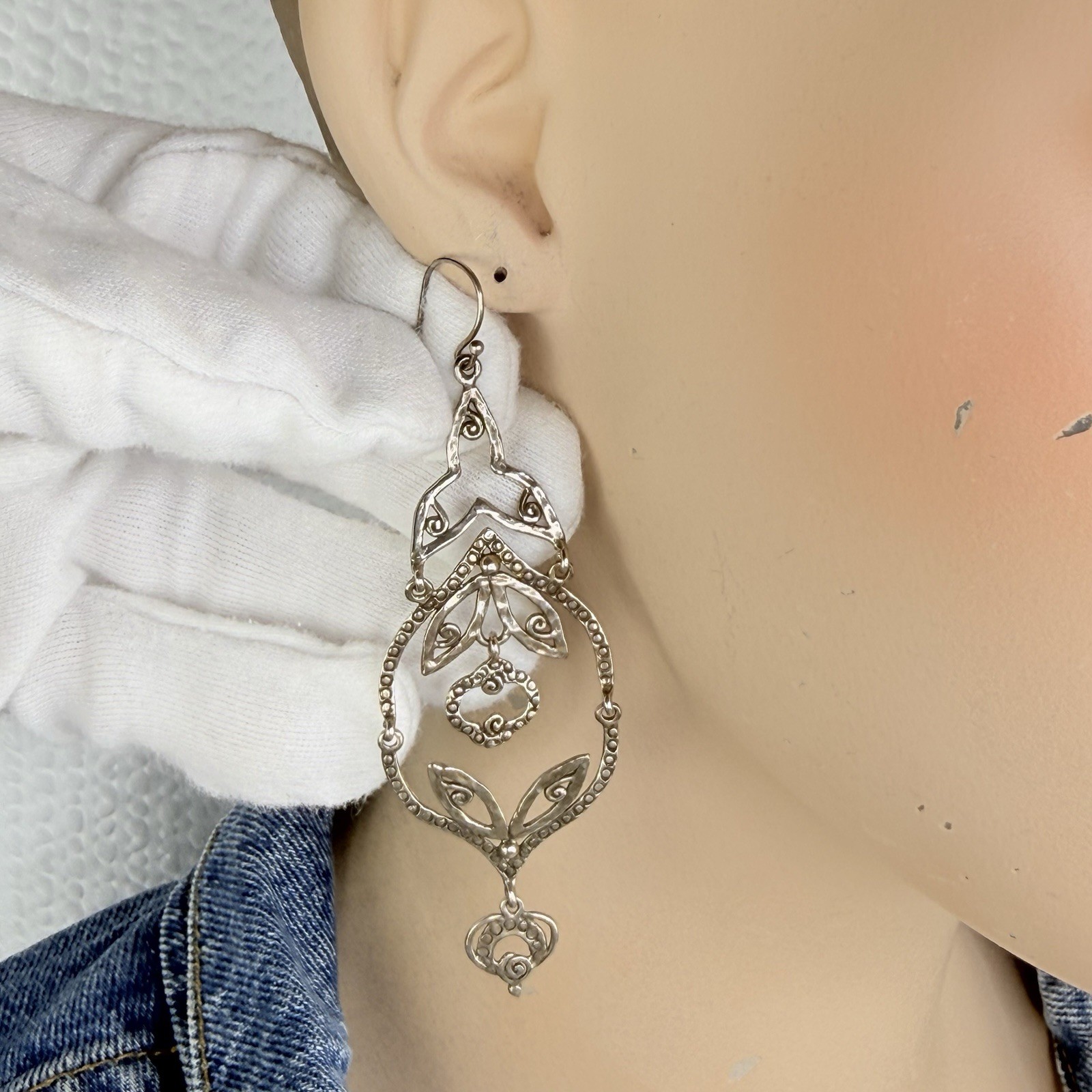 Zuman Sterling Silver 925 Isreal Chandelier May Drop Dangle Earrings MSRP $149