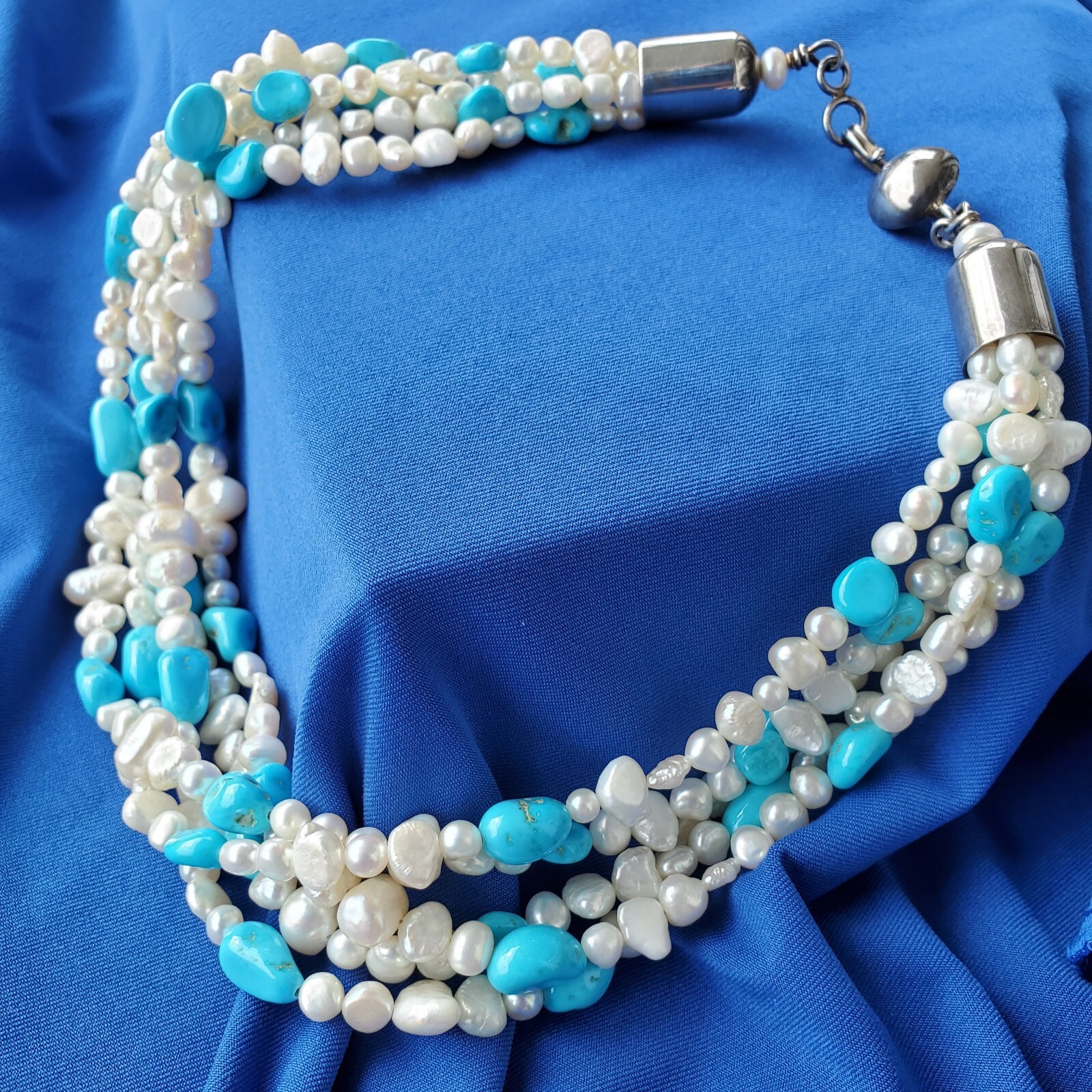 Original NATIVE American Artie YELLOWHORSE Turquoise STERLING SILVER Necklaces