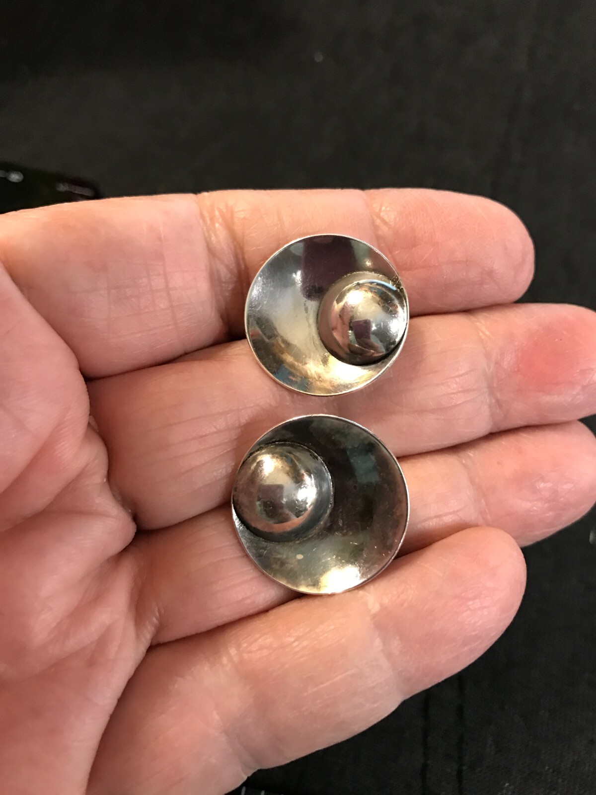 Sterling Silver Modernist Designer N E FROM Screw Back Earrings ~ Denmark