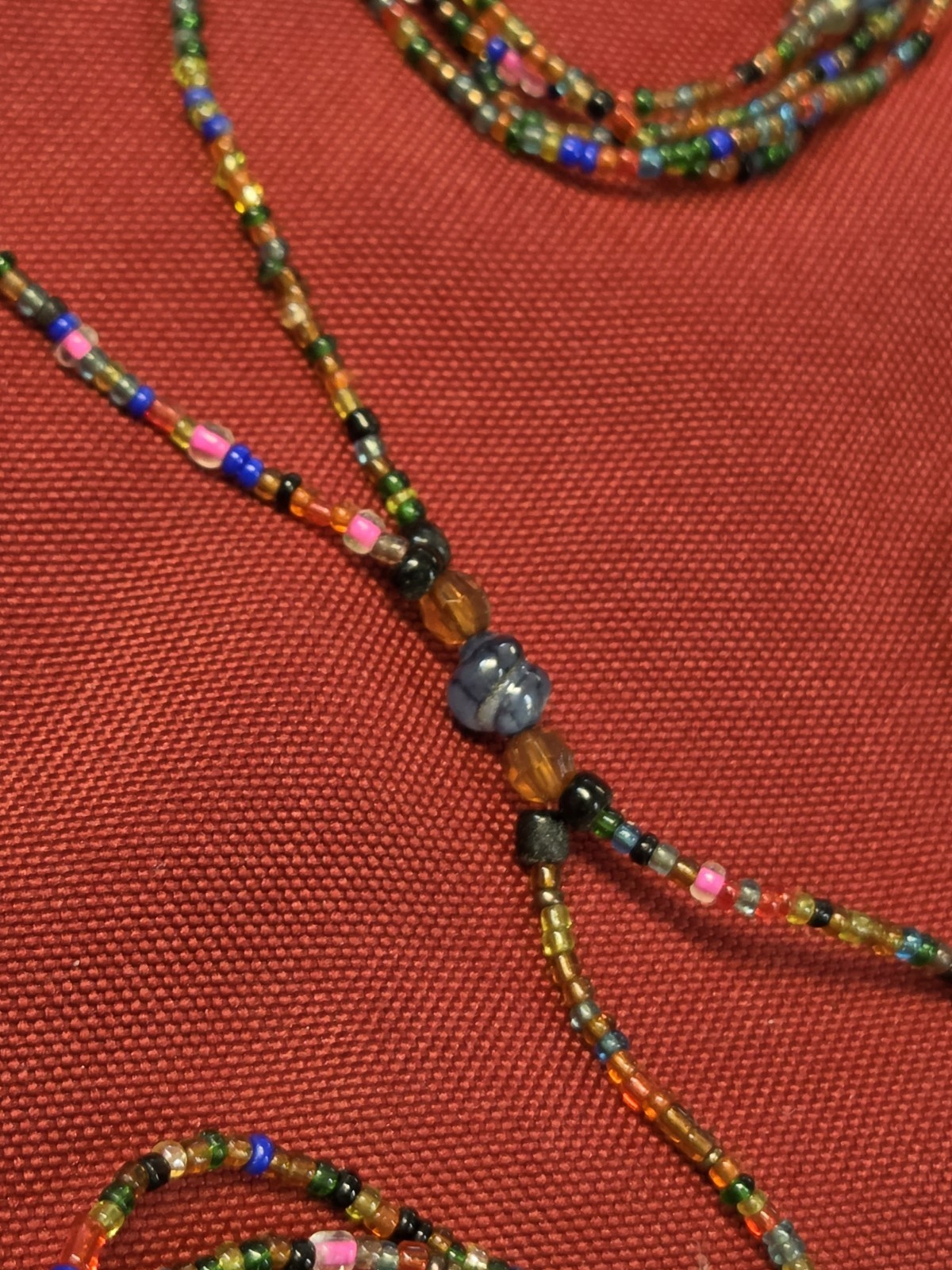 Vintage Multi-Strand Seed Bead Necklace 4 Strand Wrap Boho Tribal Glass Beads…