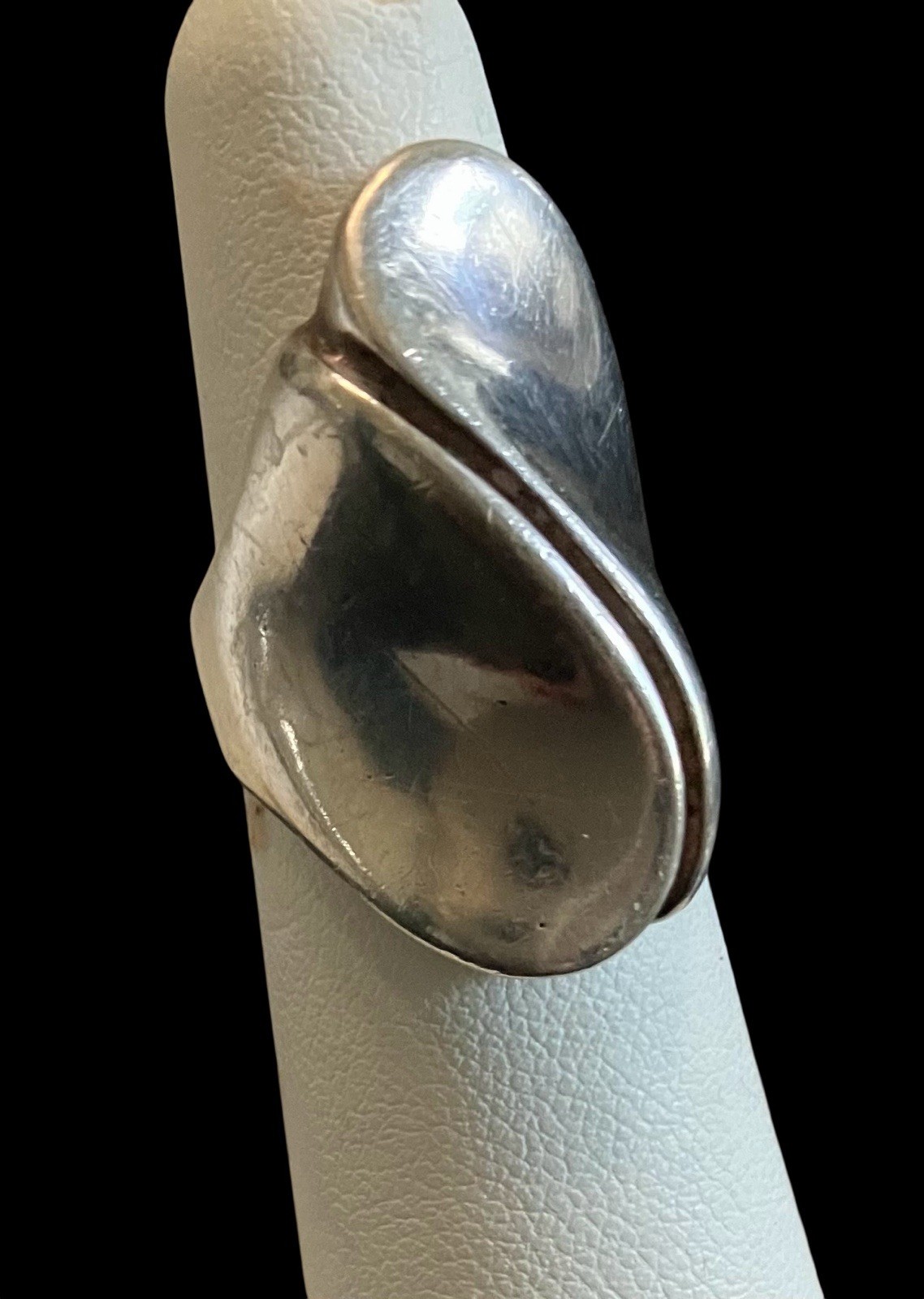 Vintage 925 Sterling Silver Modernist Sculptural Statement Wave Ring Size 5.5