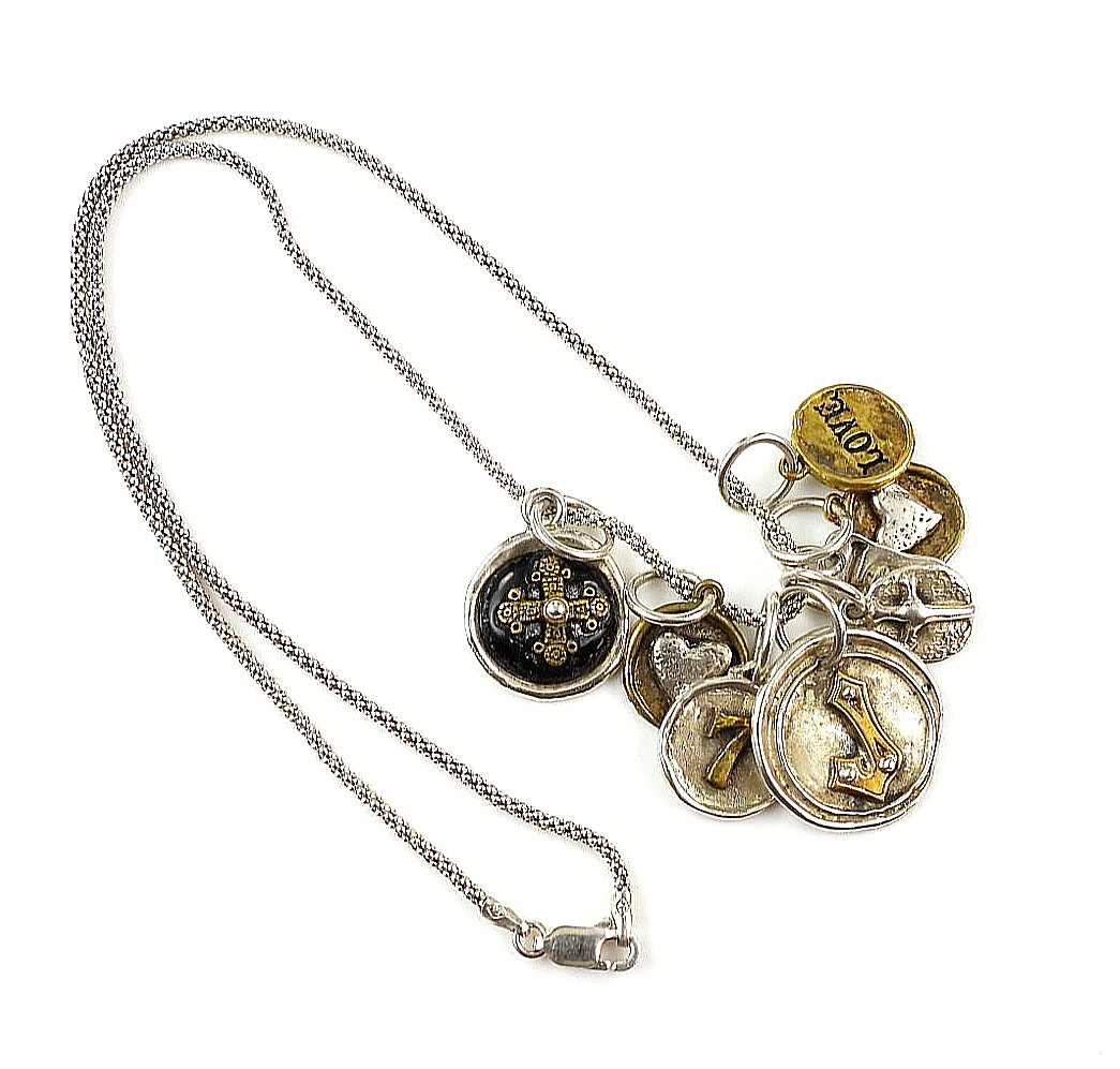 Waxing Poetic 925 Sterling Silver Popcorn Chain Necklace Charms Pendant Jewelry