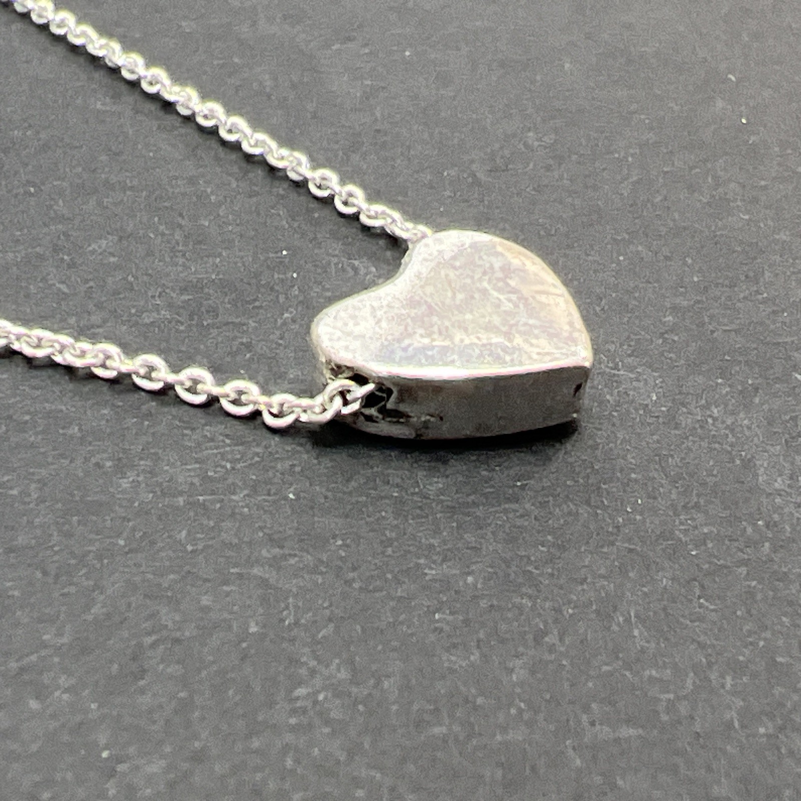 Claire’s MIDDLE SIS Sliding Heart Pendant Necklace Vintage Silver Tone 18”