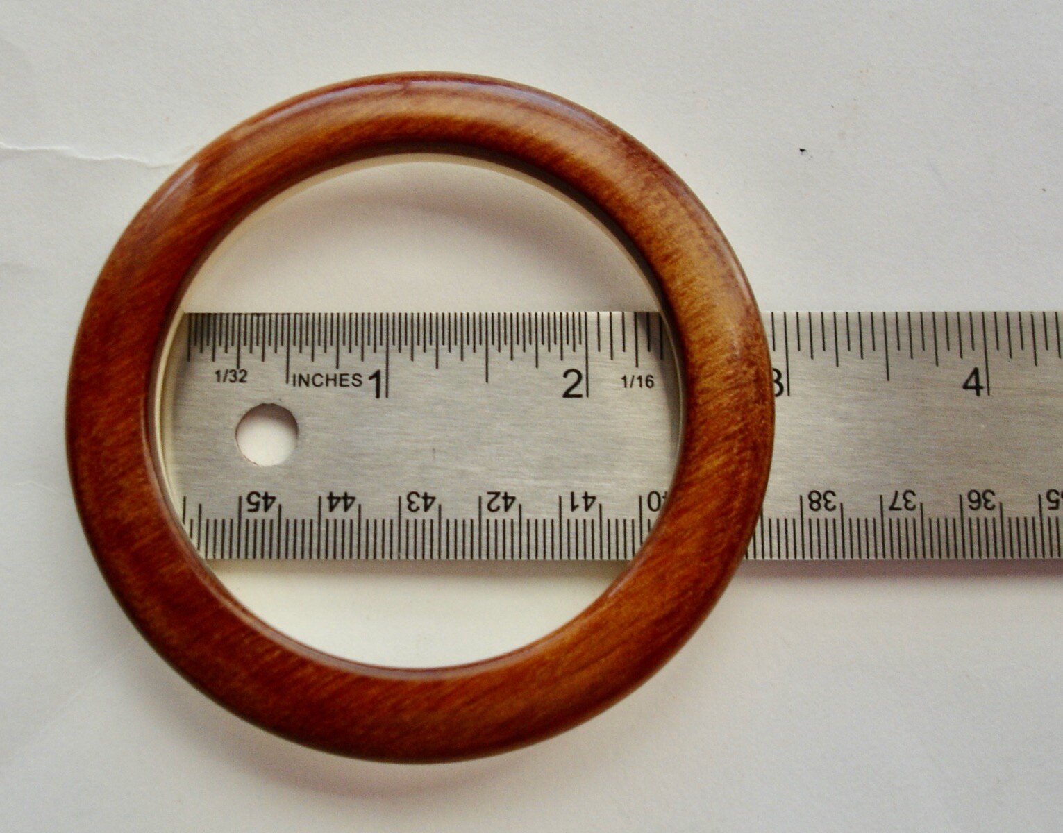 Vintage Polished Wood and Lucite Round Bangle Bracelet