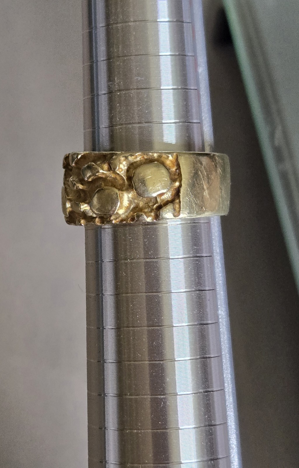 SOLID 14K 10 grm GOLD Nugget 1 cm Wide Band Mens Vintage