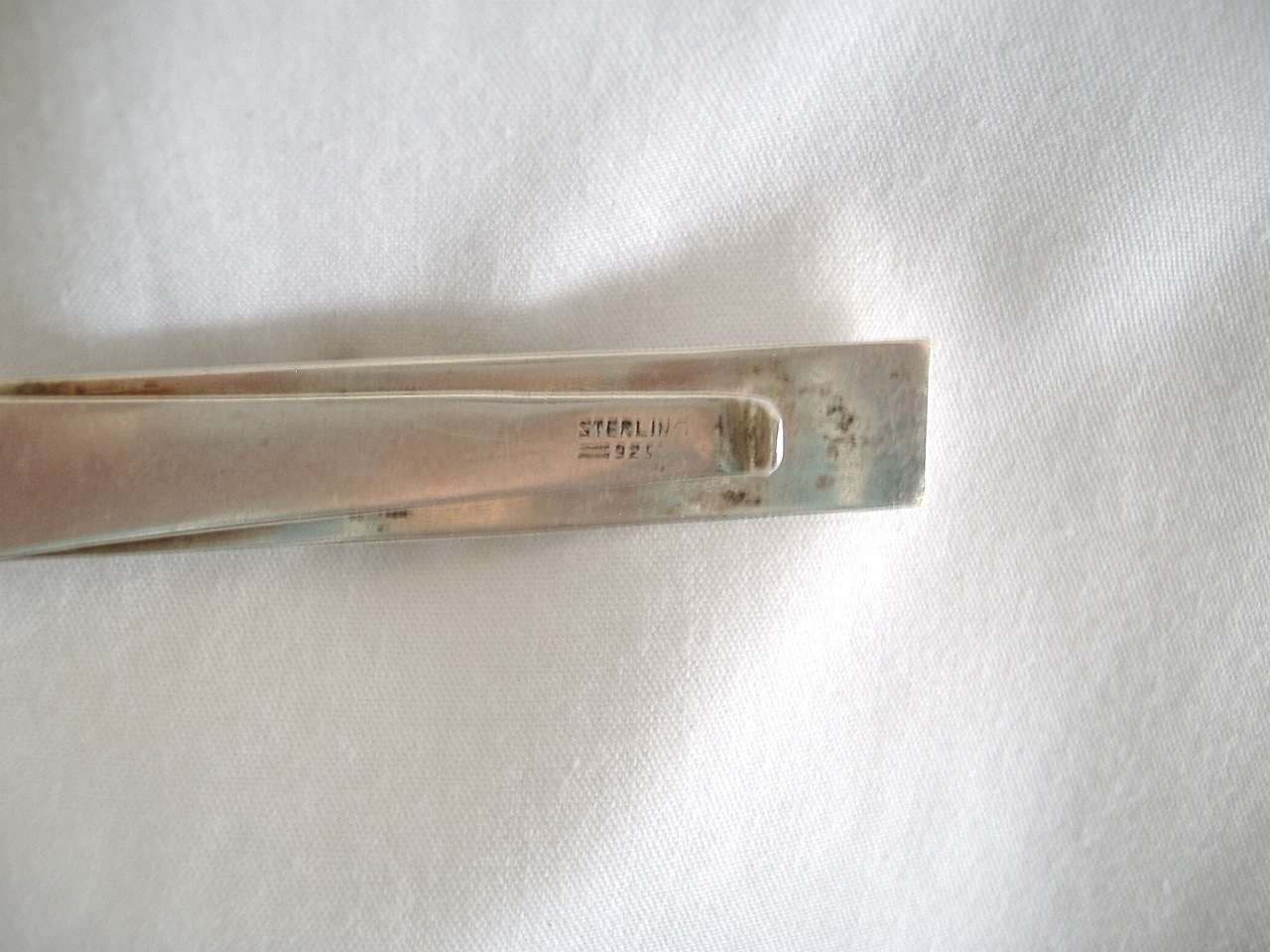Antique Sterling Silver Money Clip W/ Raised Initials “G B” Green Backs?