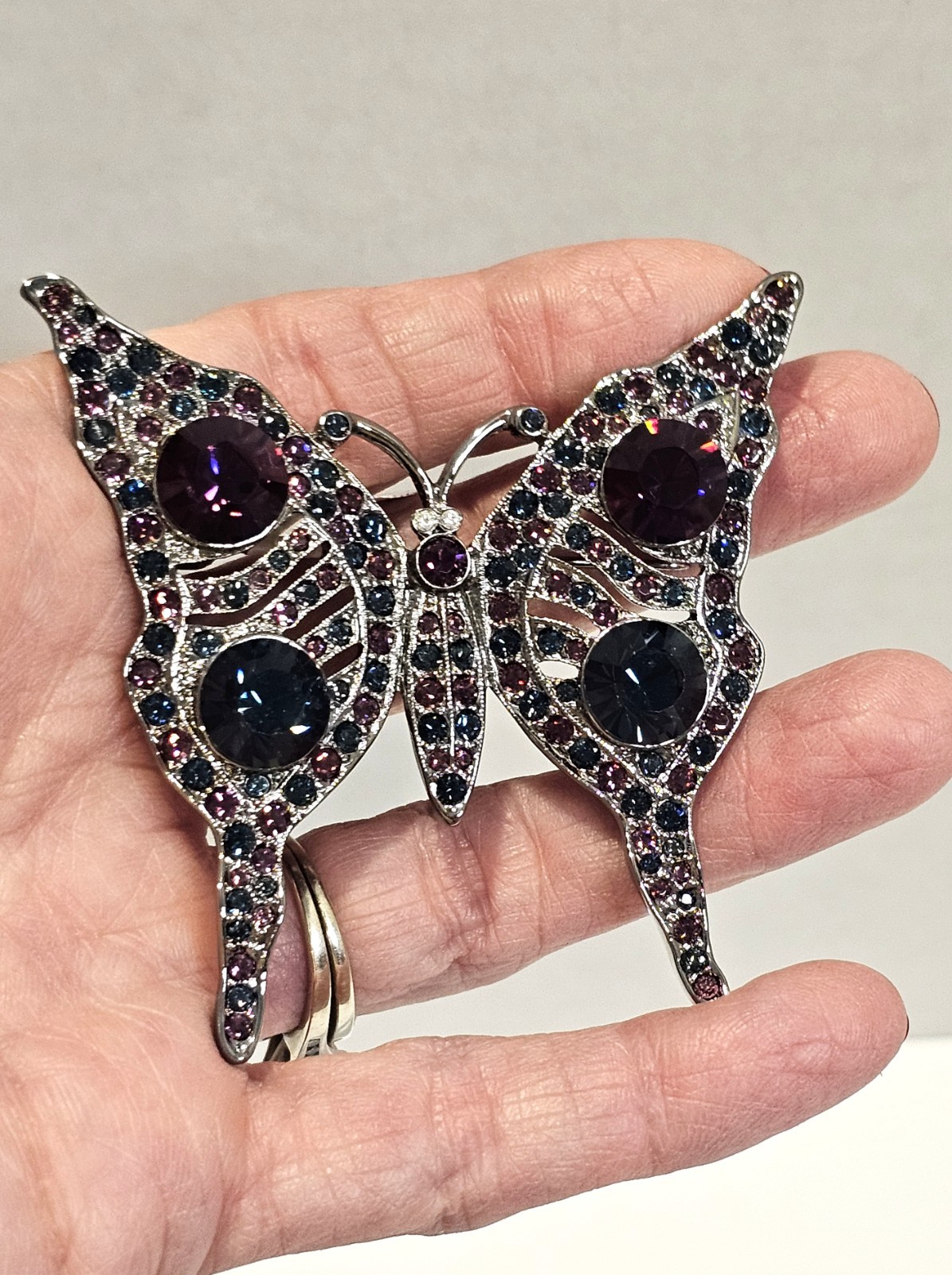 Kenneth Jay Lane butterfly brooch with box QVC new old stock signed KJL