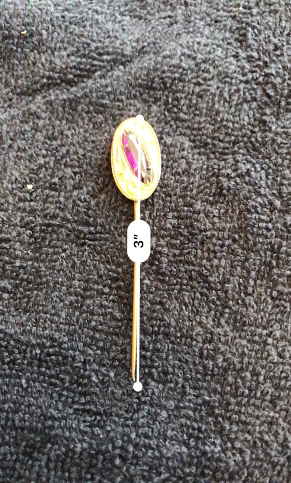 Vtg. lapel pin possible amethyst stone